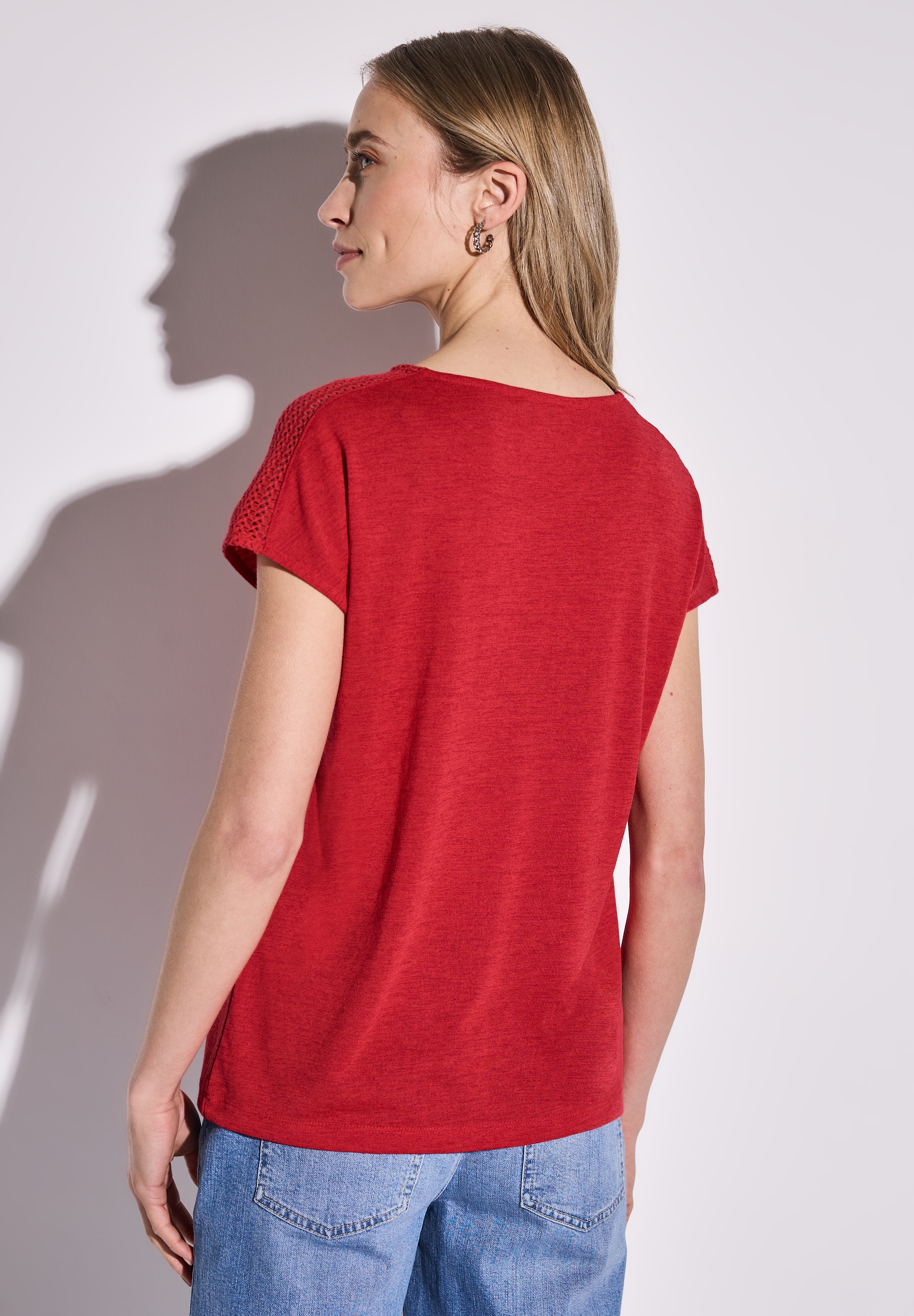 STREET ONE T-Shirt, mit Spitzendetail
