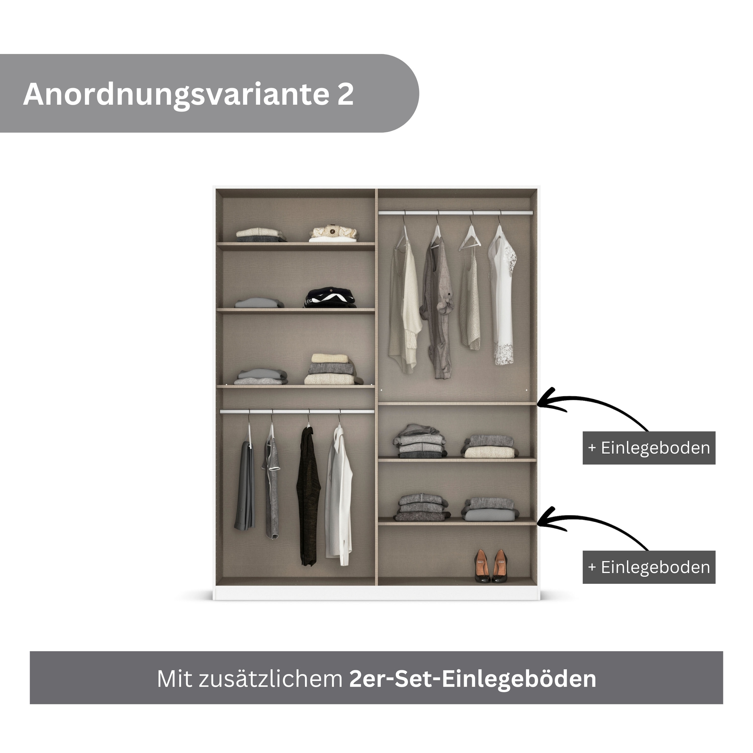 rauch Drehtürenschrank »Kleiderschrank Schrank Garderobe AGORDO mit Dekor- oder Hochglanzfront«, (in zwei Griff-Farben, Breiten 91-360 cm), durchdachte Innenausstattung, in 7 Breiten und 2 Höhen MADE IN GERMANY