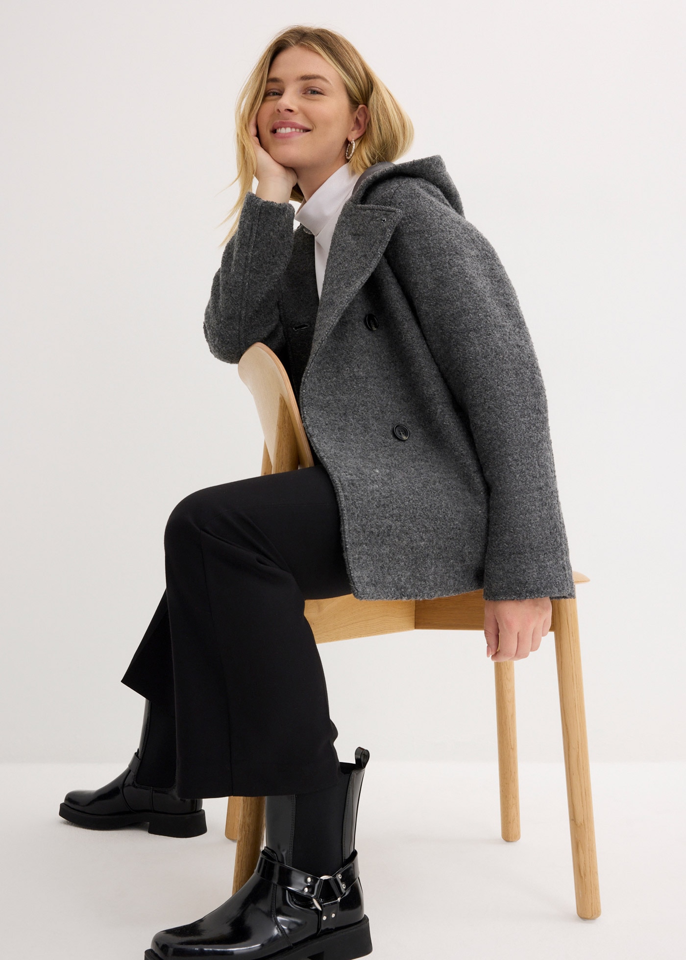 bonprix Cabanjacke Cabanjacke aus kuscheligem Bouclé