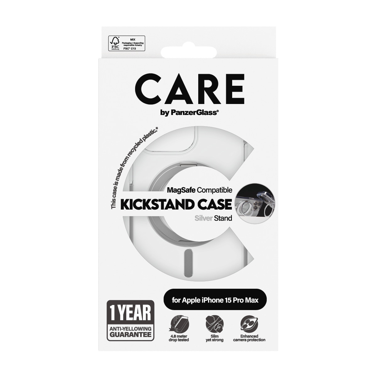 CARE by PanzerGlass Handyhülle »Kickstand Case mit MagSafe für Apple iPhone 15 Plus« Backcover, Schutzhülle, Handyschutzhülle, Case, Schutzcase, stoßfest