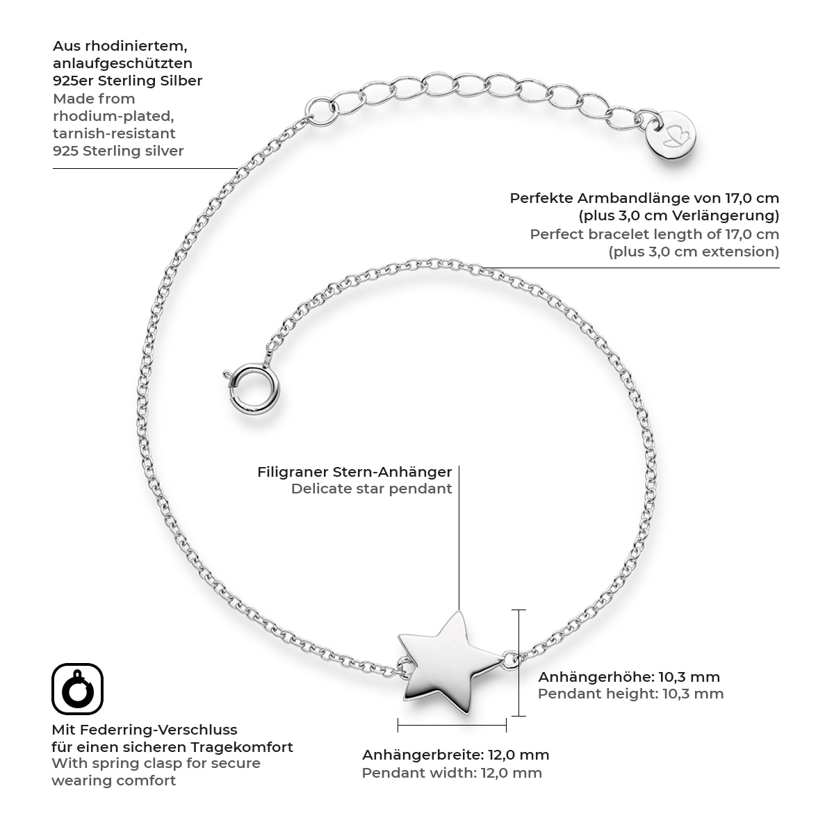 Glanzstücke München Gliederarmband »X943«, (1 tlg.), aus Sterling Silber