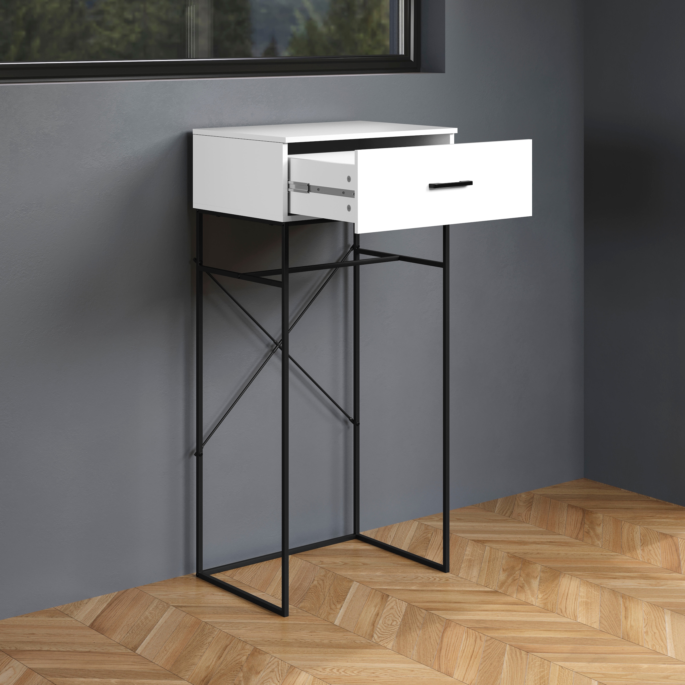 Home affaire Beistelltisch »Sterling« 1 Stk. tlg. Konsolentisch mit 1 Schublade - (B/T/H) 60/48/132 cm