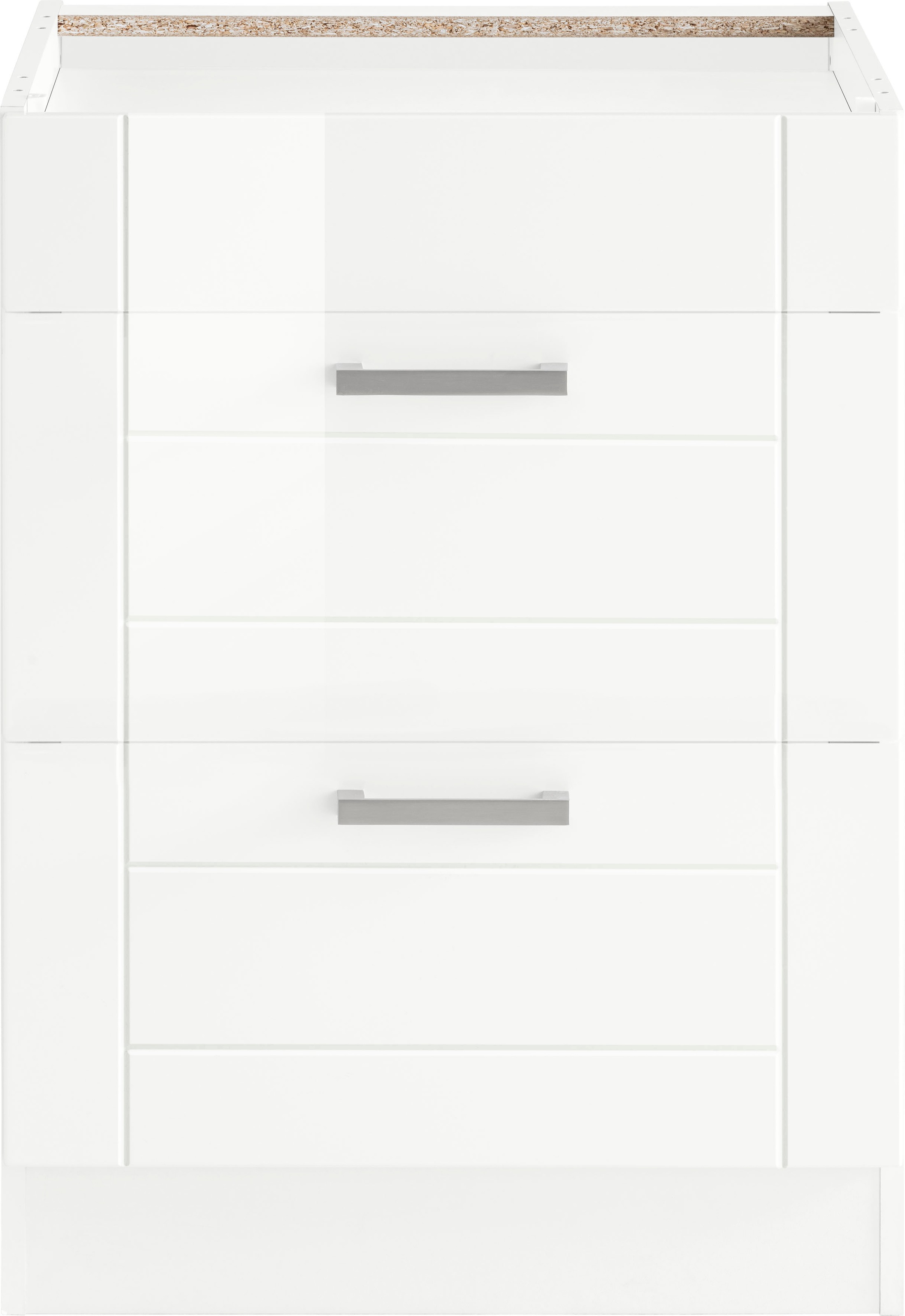 KOCHSTATION Kochfeldumbauschrank »KS-Tinnum«, 60 cm breit, 2 Auszüge, Metallgriffe, MDF Fronten