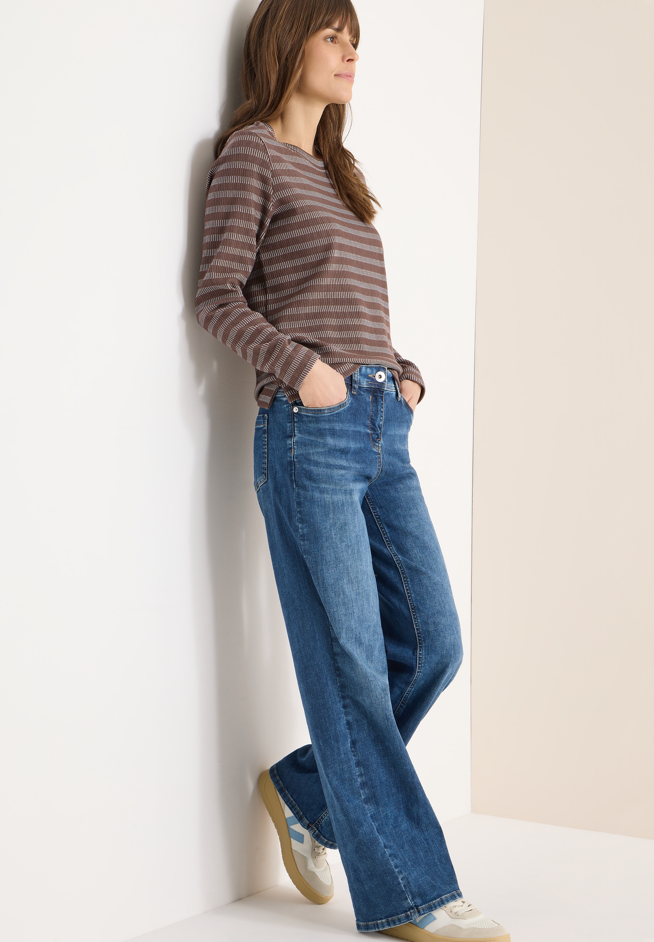 Cecil Langarmshirt im Streifen-Look