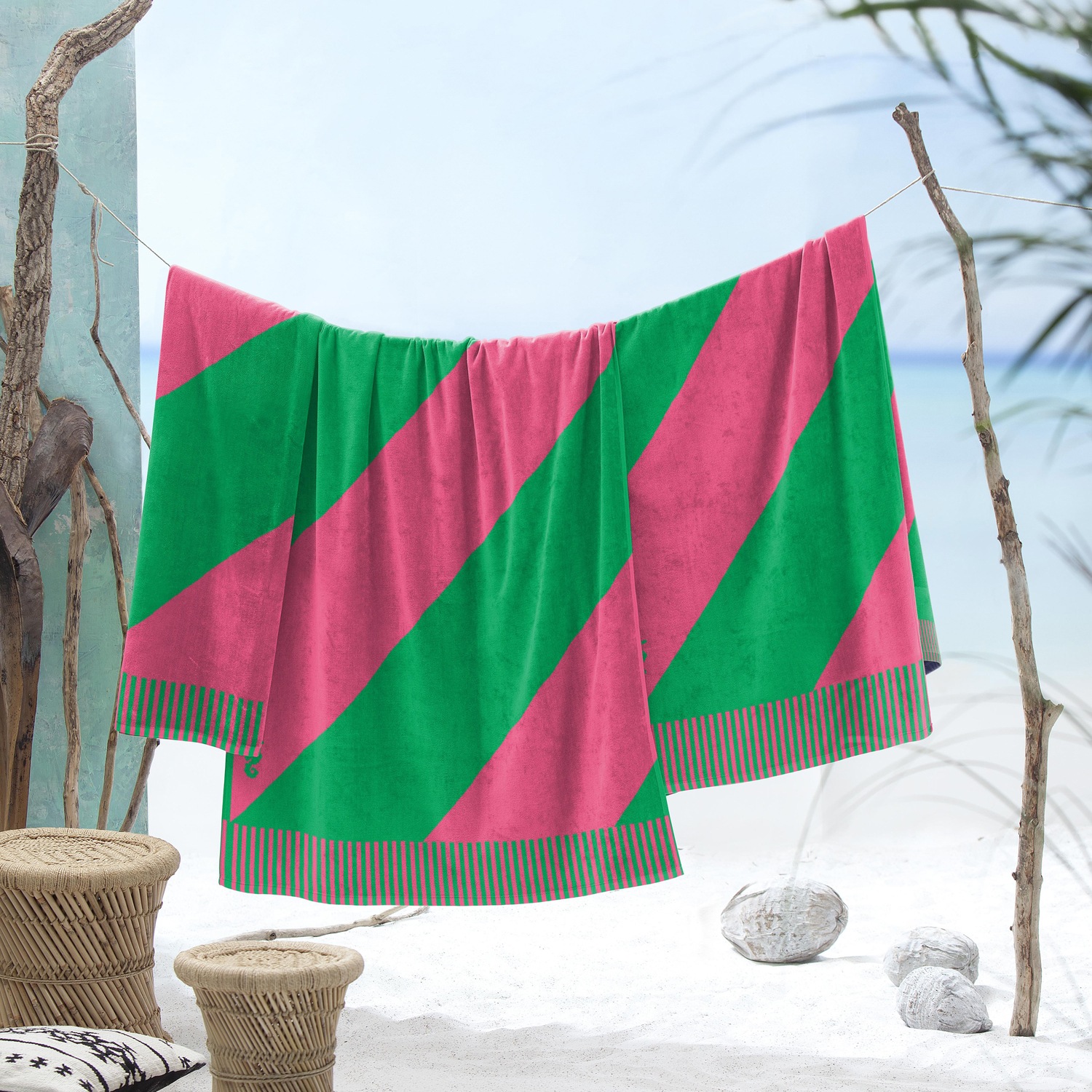 Seahorse Strandtuch »Colorblock Stripe«, (Packung, 1 St.), 100x180, für Strand und Pool, Trendy summer design