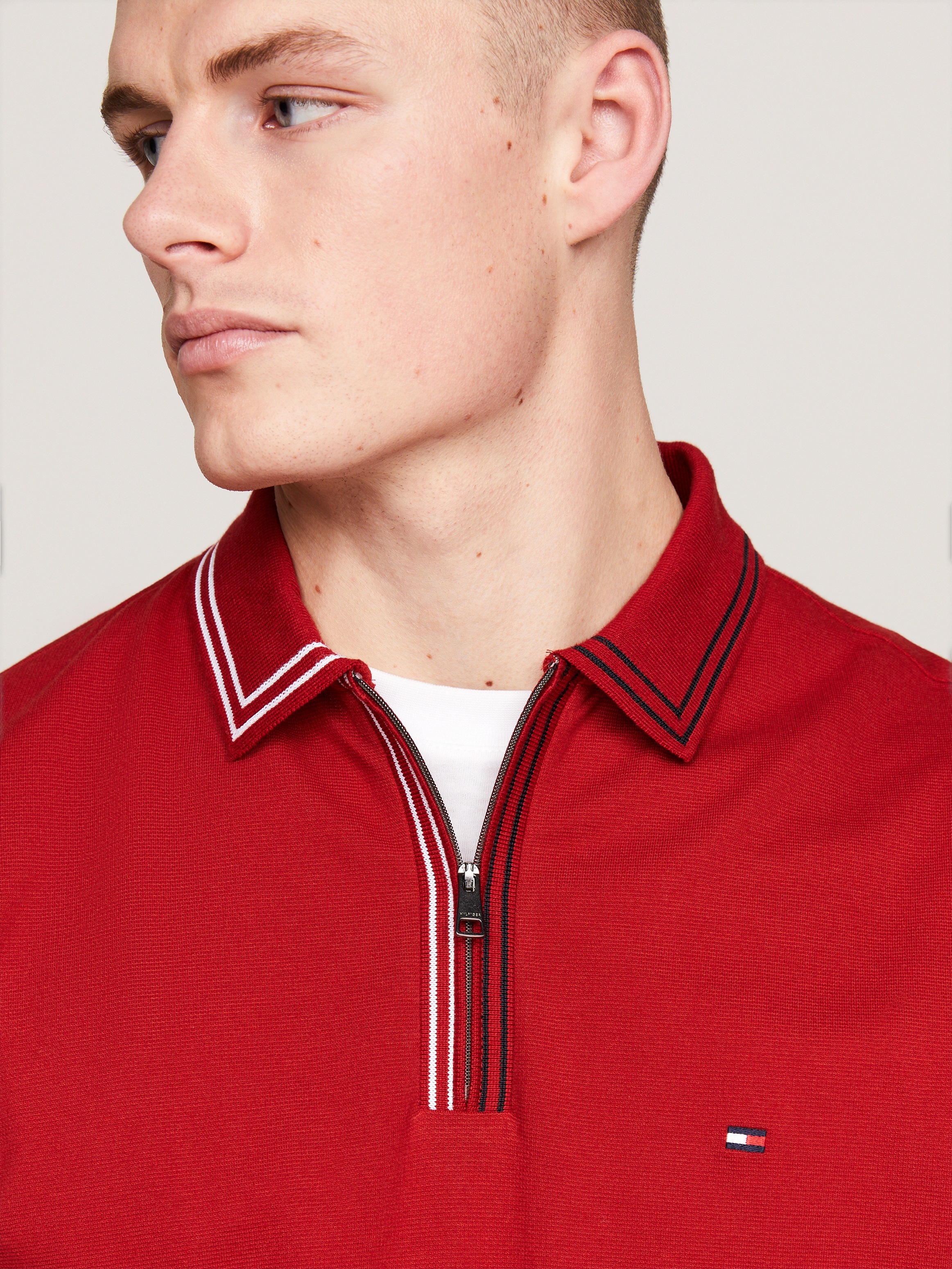 Tommy Hilfiger Poloshirt »RWB ZIP PLACKET TIPPING REG POLO«, mit kontrastfarbenen Streifen am Kragen