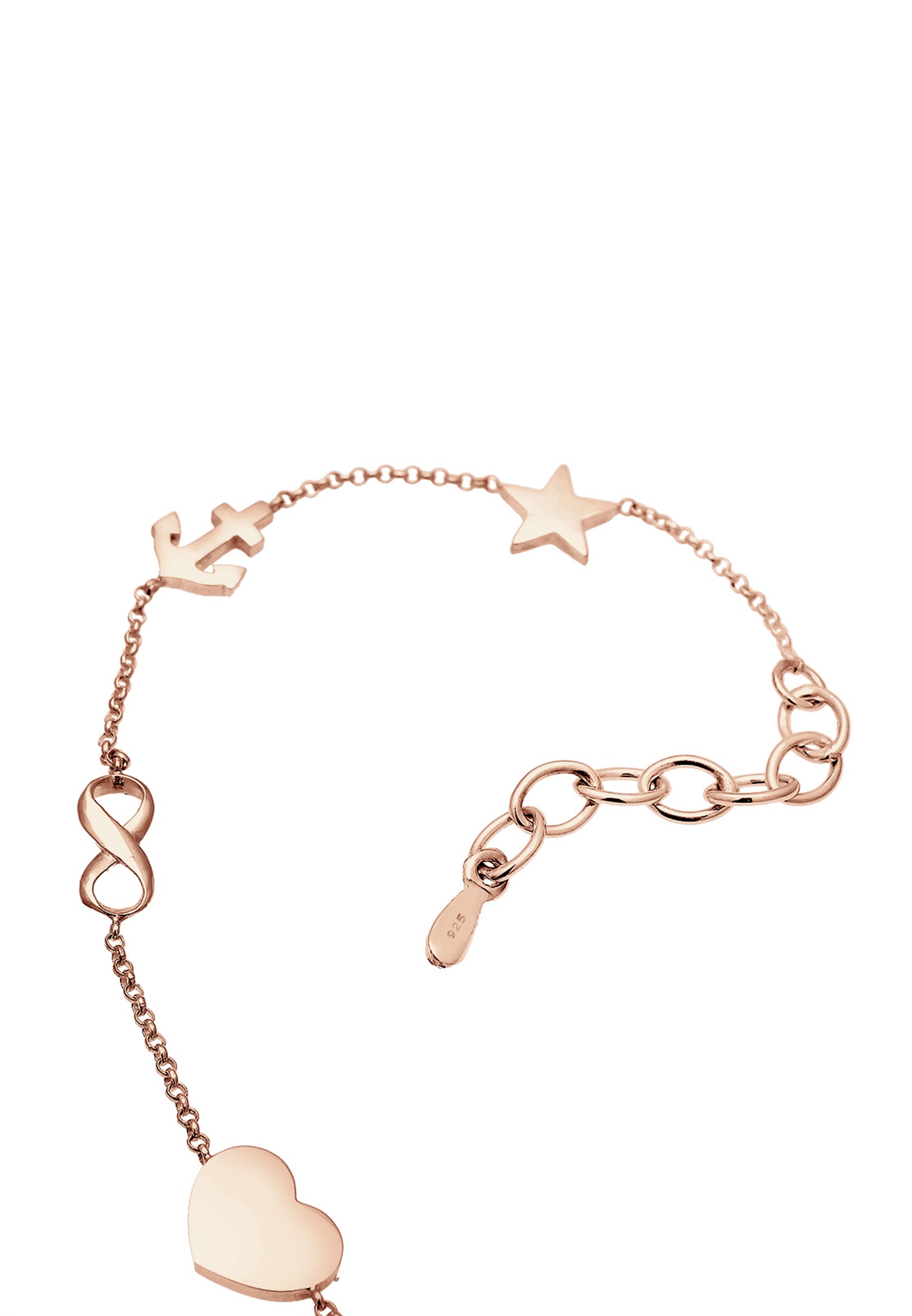 Elli Armkette »Armband Armband Kreuz Herz Infinity Anker Stern 925 Sterling Silber«