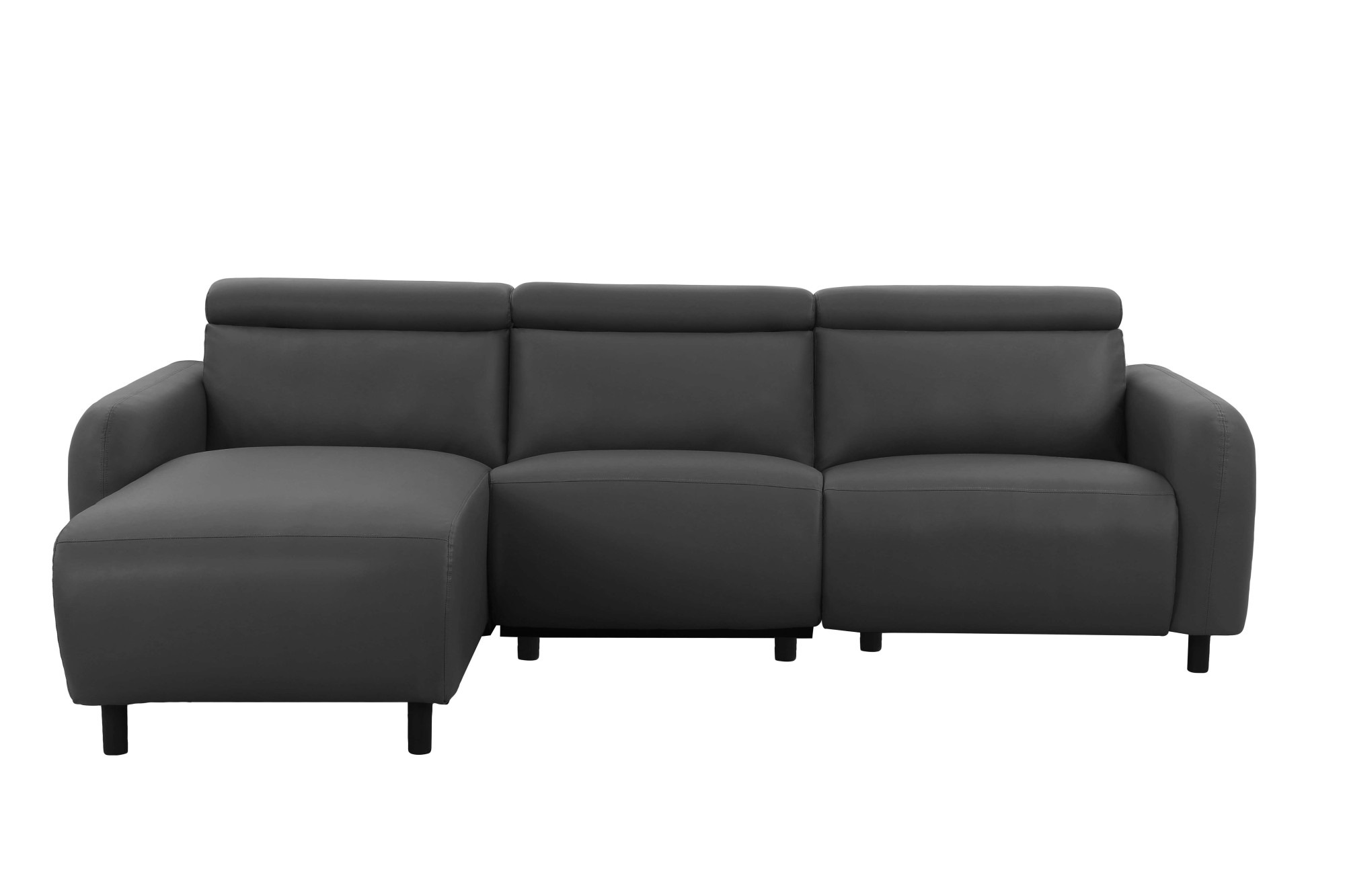 Home affaire Ecksofa »SKAANE Kunstleder, L-Form, 274 cm, manuelle u. elektrische Funktion,«, rundes Design, Kopfteilverstellung, Federkernpolsterung