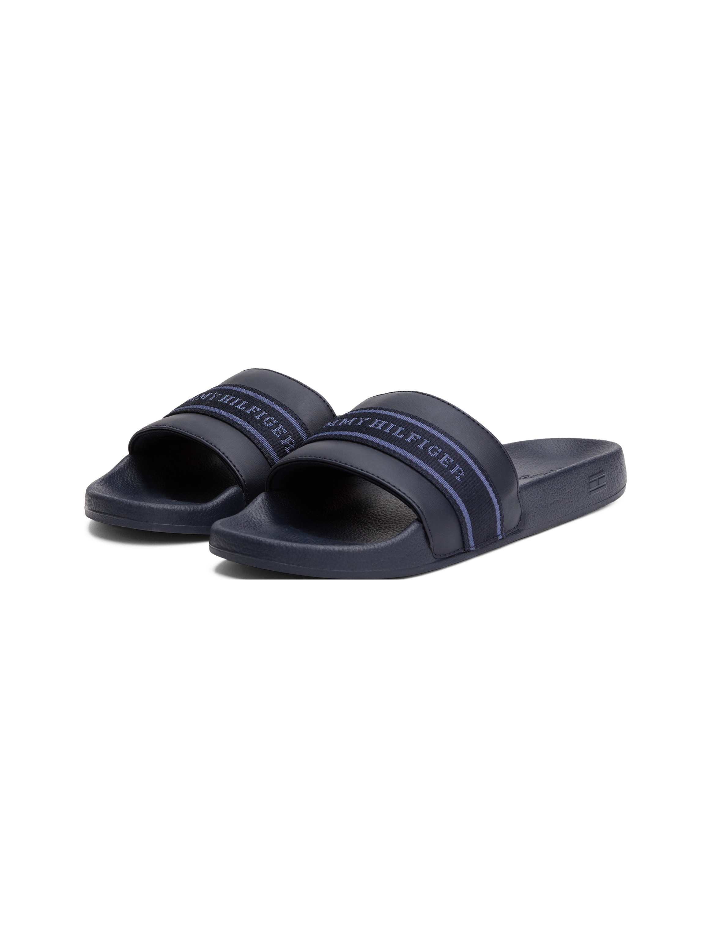 Tommy Hilfiger Pantolette »HILFIGER POOLSIDE WITH WEBBING«, Plateau, Sommermode, Bequemschuh, Flats mit Textilband