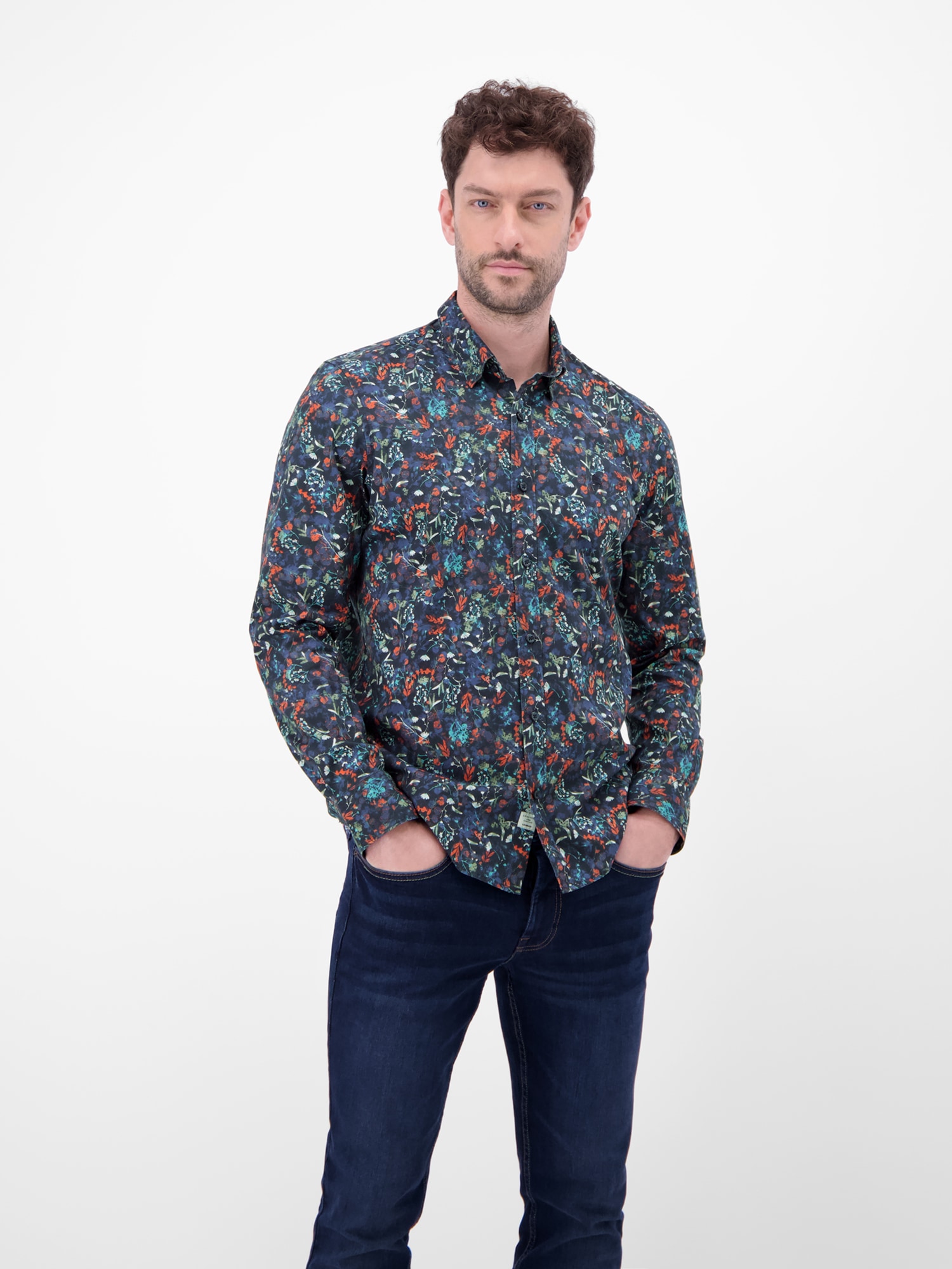 LERROS Langarmhemd »Langarmhemd mit floralem Printmuster«