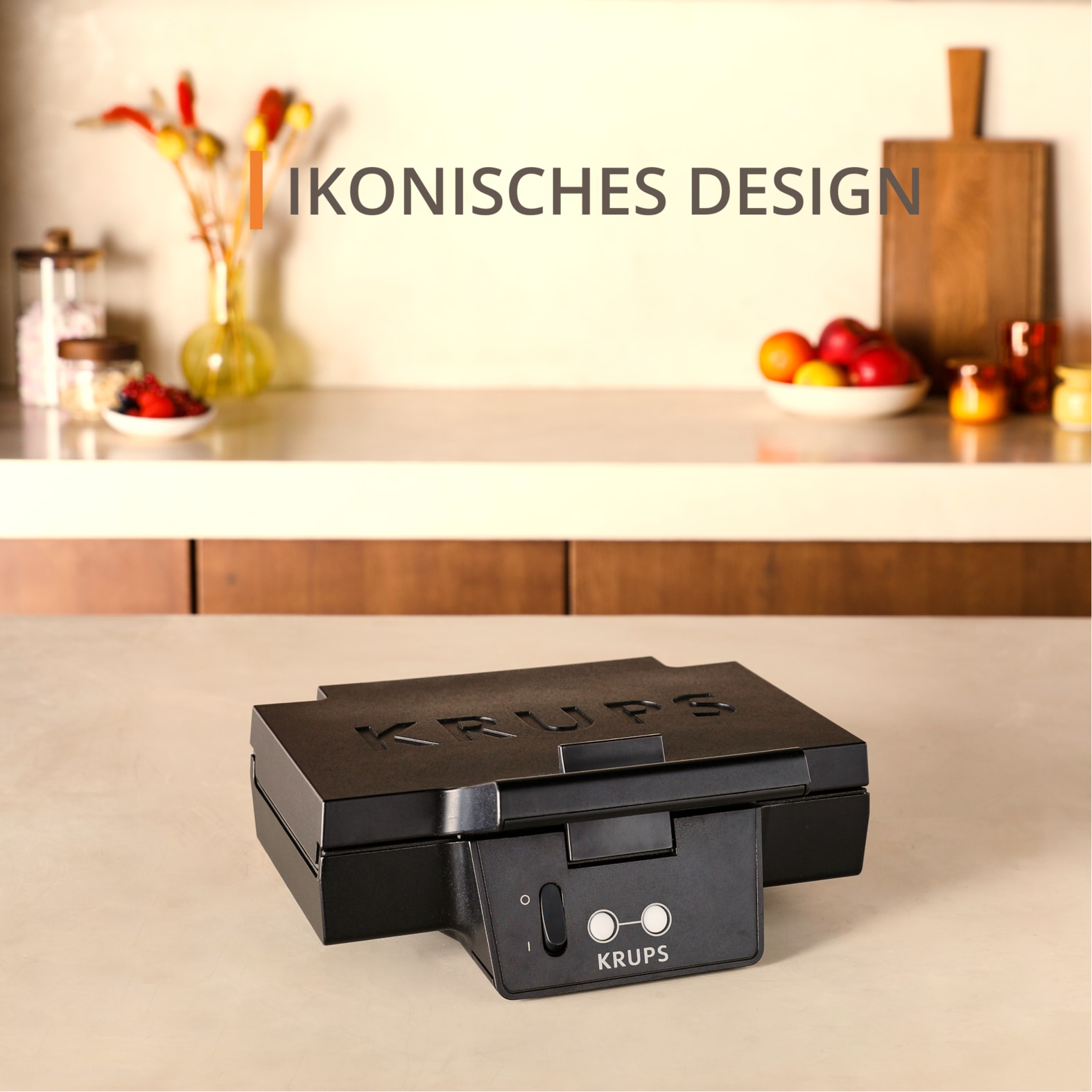 Krups Sandwichmaker »Iconic 3-Eckform mit elegantem Design, Keramik-Antihaftbeschichtung«, 850 W, extra-tiefe Platten, Maße: 23,1 x 26,5 x 10,8 cm, FDK461