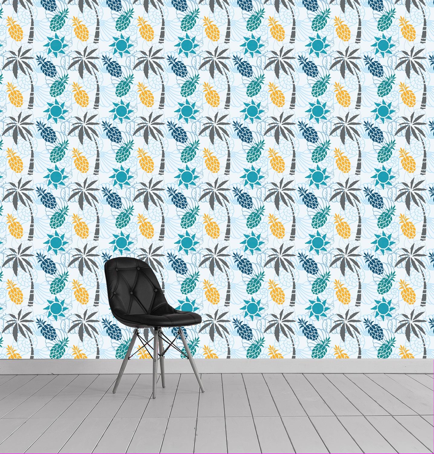 queence Vinyltapete »Tiegan« bedruckt | tropisch glatt 90x250cm, selbstklebend, kinderleichte Anbringung, , Sticker