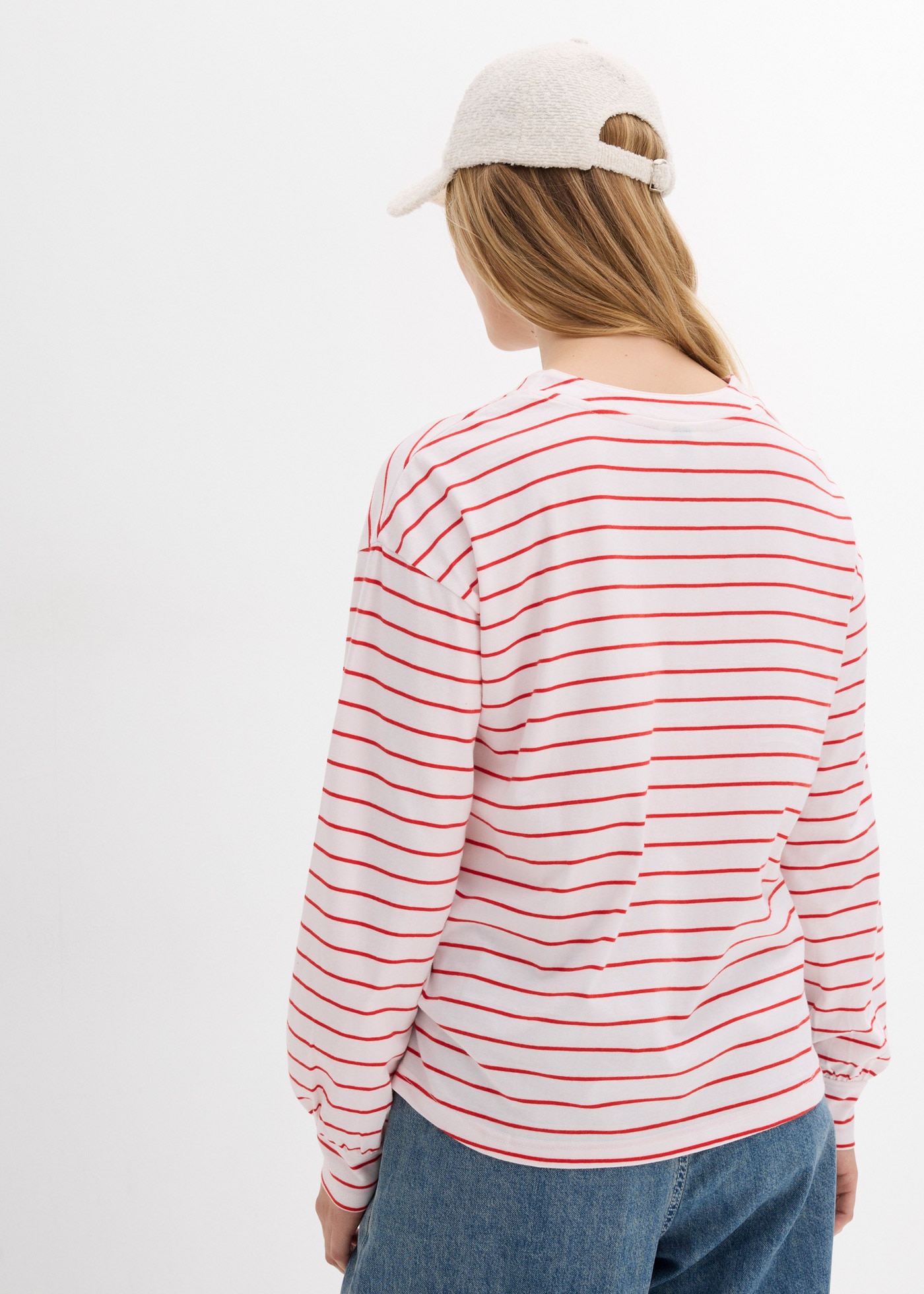 bonprix Langarmshirt lockere Passform mit überschnittenen Schultern, mit Ballon-Ärmeln