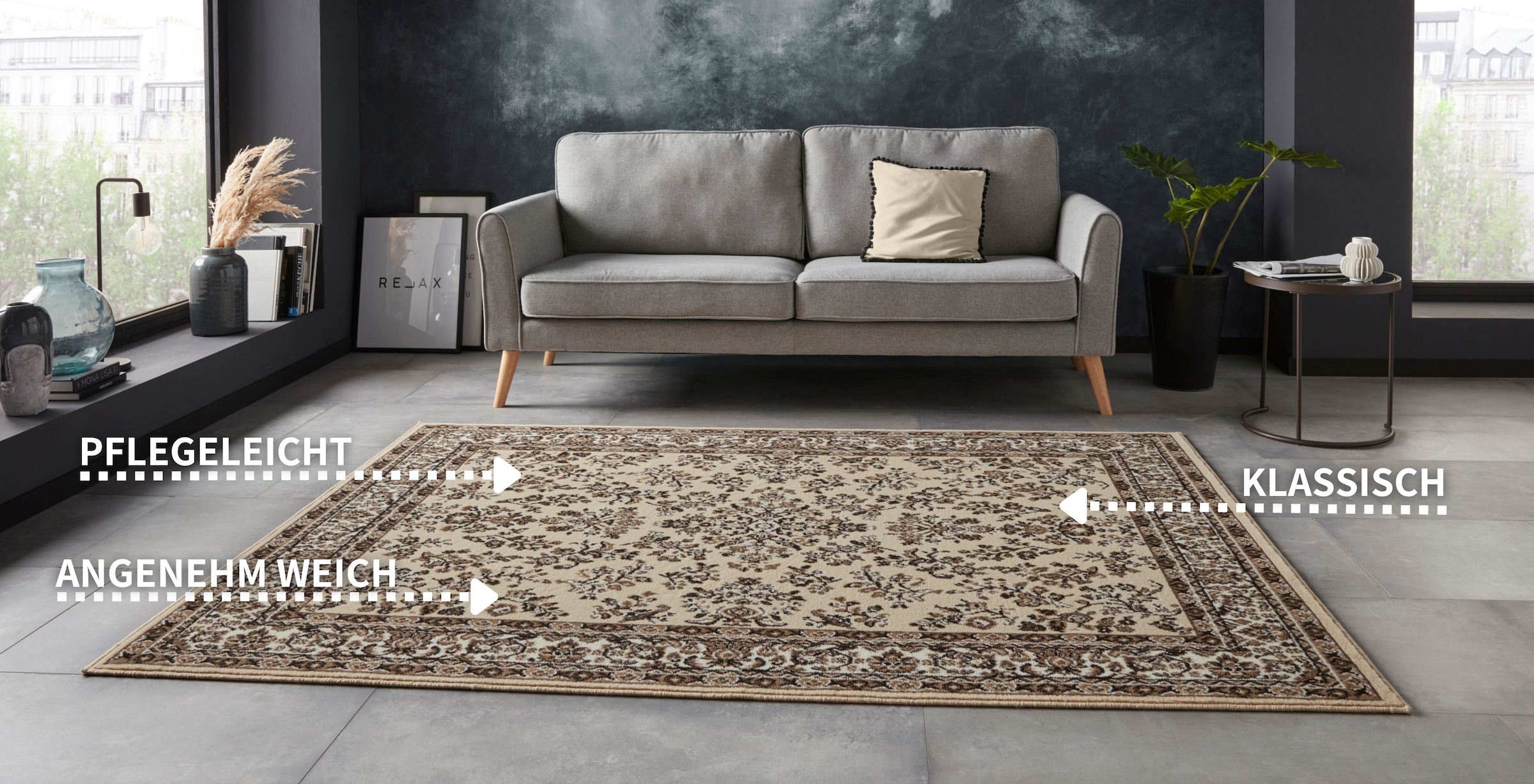 HANSE Home Teppich »Halton«, rechteckig, 8 mm Höhe, Kurzflor, Orient-Optik, mit Bordüre, Läufer, pflegeleicht, gekettelt