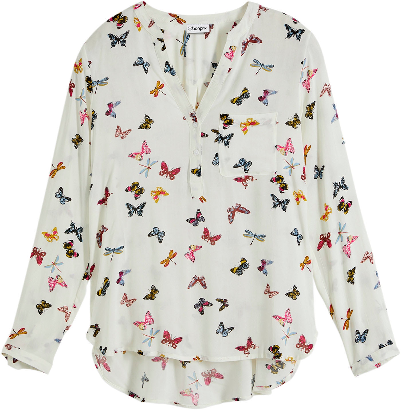 bonprix Langarmbluse »Bluse aus fließender Viskose« Oversize-Passform, für vielseitige Anlässe, aus Viskose