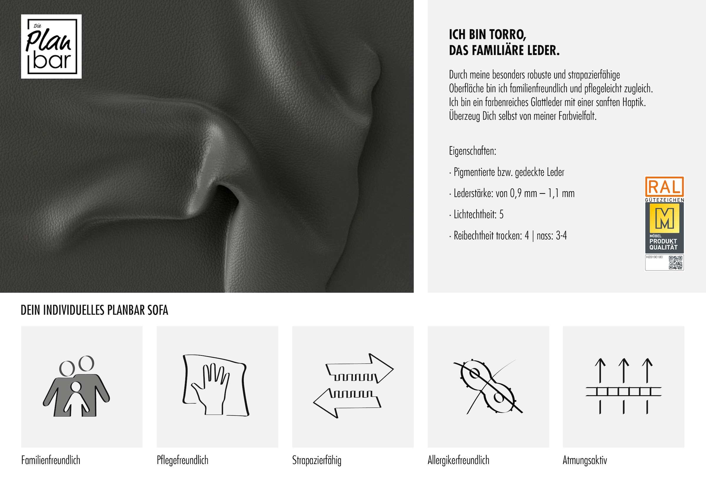 Die PlanBar Hocker »PN-EM20028 Breite 87 cm« hochwertiges Glattleder, stylische Metallfüße