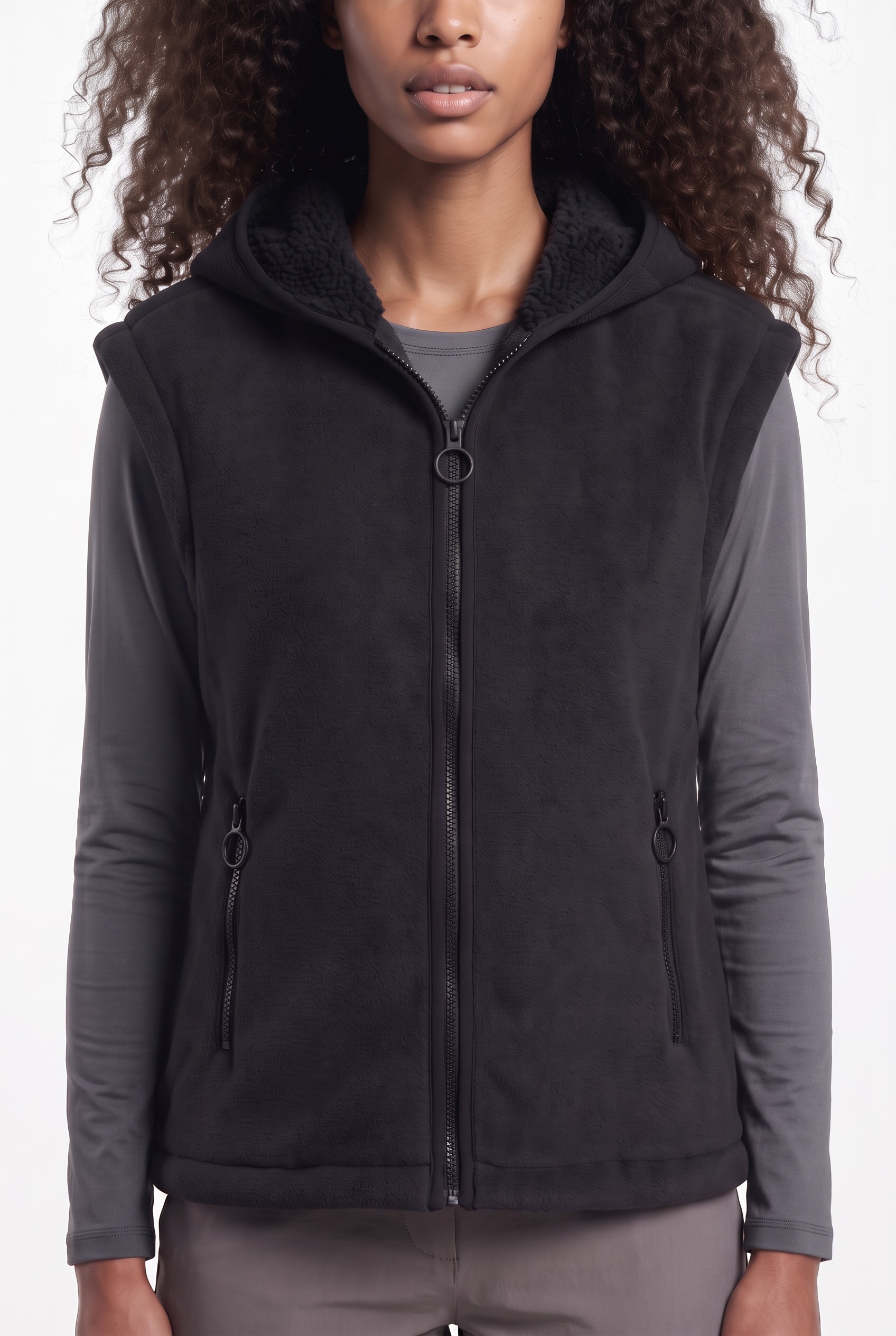 CMP Fleeceweste »WOMAN VEST FIX HOOD« Arctic Fleece Bonded, Weiches Teddyfleece innen, Reißverschlusstaschen