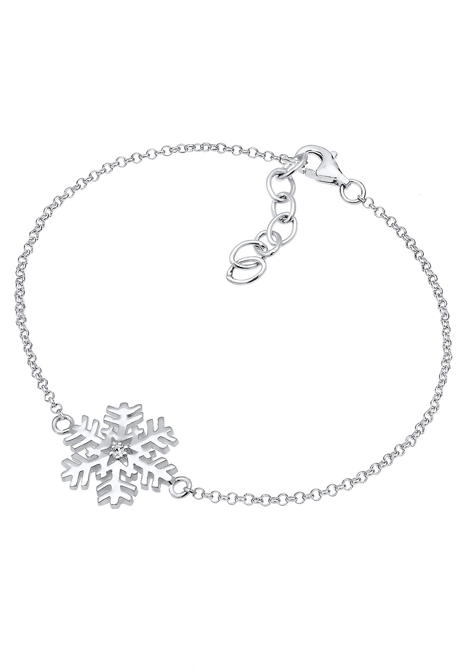Elli Armkette »Armband Schneeflocke Glas Kristalle Weiß 925 Sterling Silber«