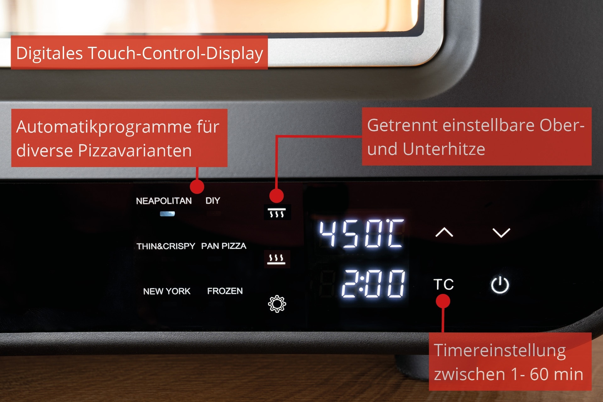 Unold Pizzaofen »Don Luigi 68815« mit hitzebeständiger Türdichtung