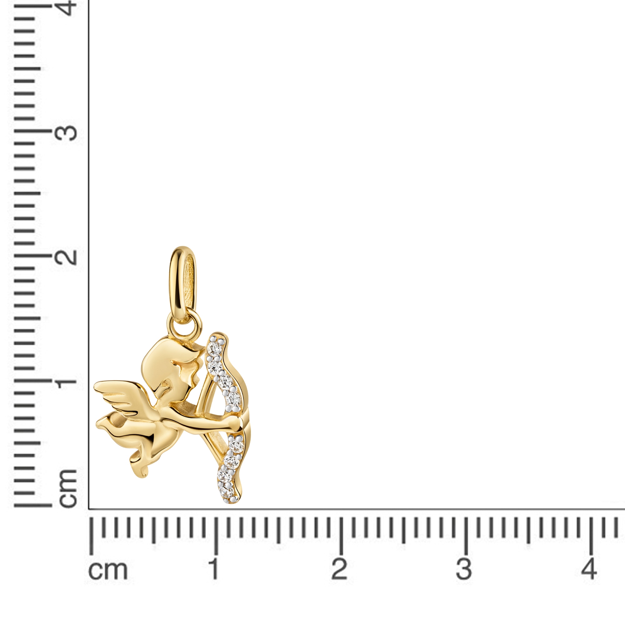 Firetti Kettenanhänger »Schmuck Geschenk Gold 333 Halsschmuck Anhänger Amor Pfeil«  mit Zirkonia (synth.)