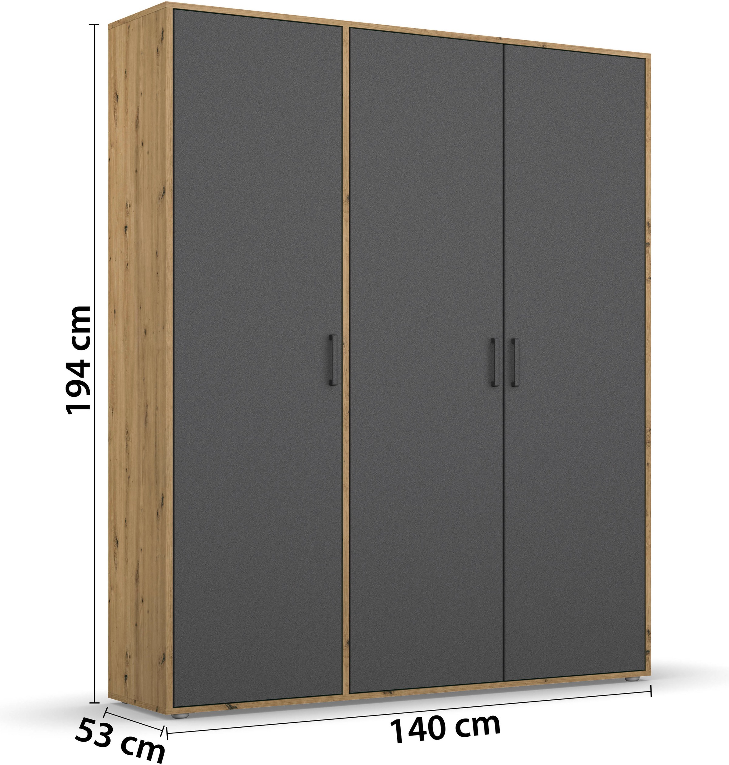 rauch Kleiderschrank »VOYAGER Garderobe Wäscheschrank TOPSELLER Schlafzimmer«, (in 3 verschiedenen Ausstattungen BASIC/CLASSIC/PREMIUM), Schrank mit modernen Griffen in viel Stauraum MADE IN GERMANY