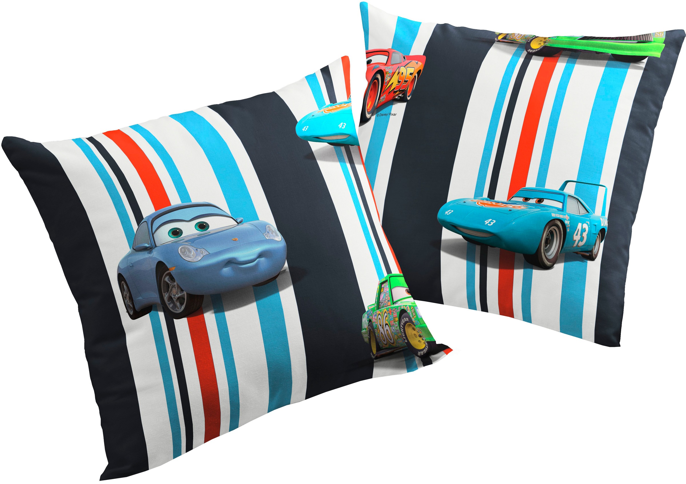 Wirth Dekokissen »Cars Stripes«, Walt Disney, Kissenhülle ohne Füllung, 2 Stück