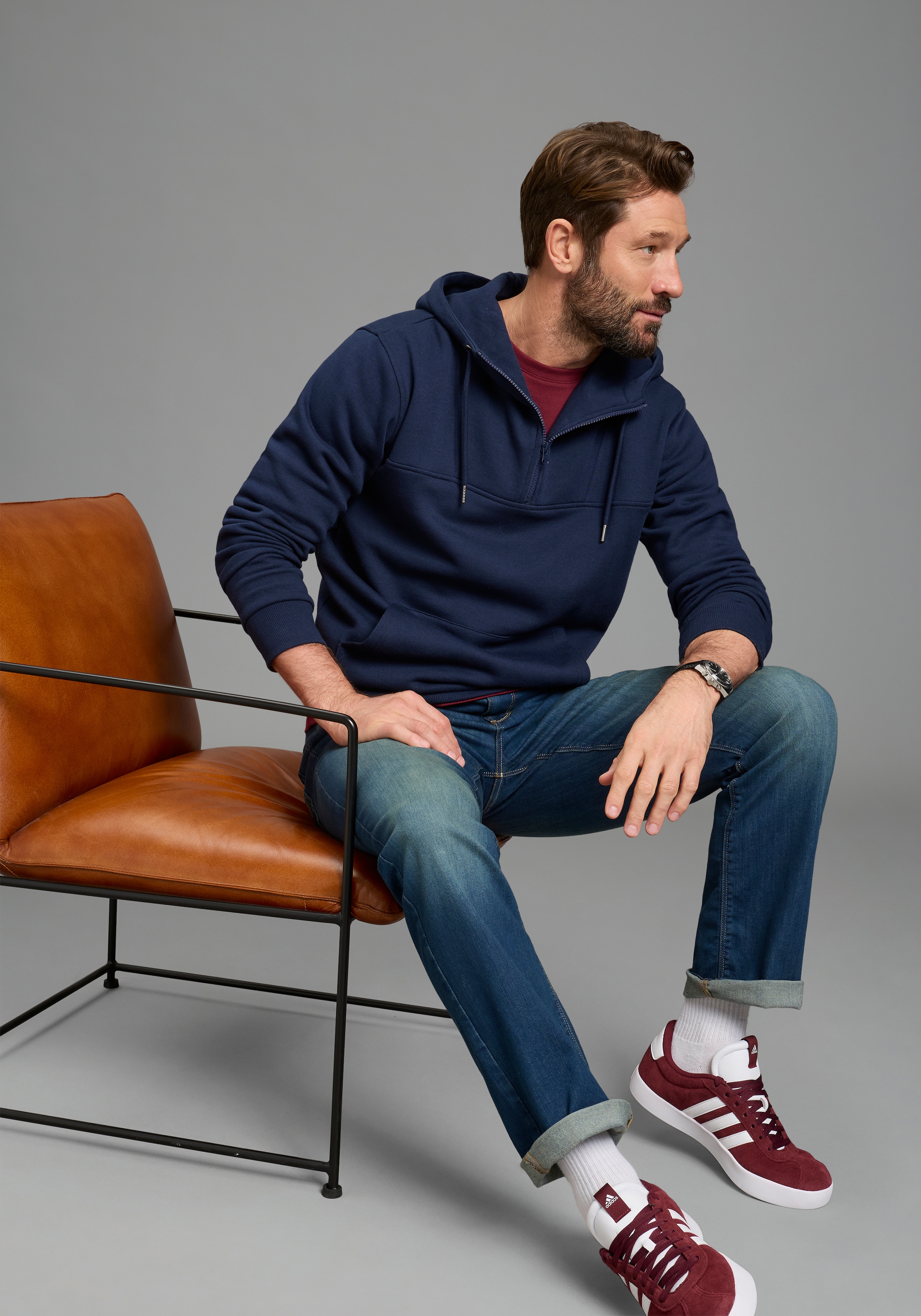 H.I.S Kapuzensweatshirt , mit Kapuze und Kordelzug, mit Reißverschluss, Regular Fit
