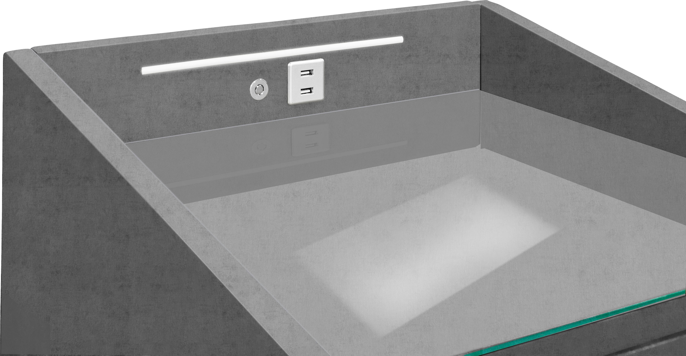 ED EXCITING DESIGN Nachtkonsole »Moon«, mit LED-Beleuchtung und USB-Anschluss & USB-C-Anschluss