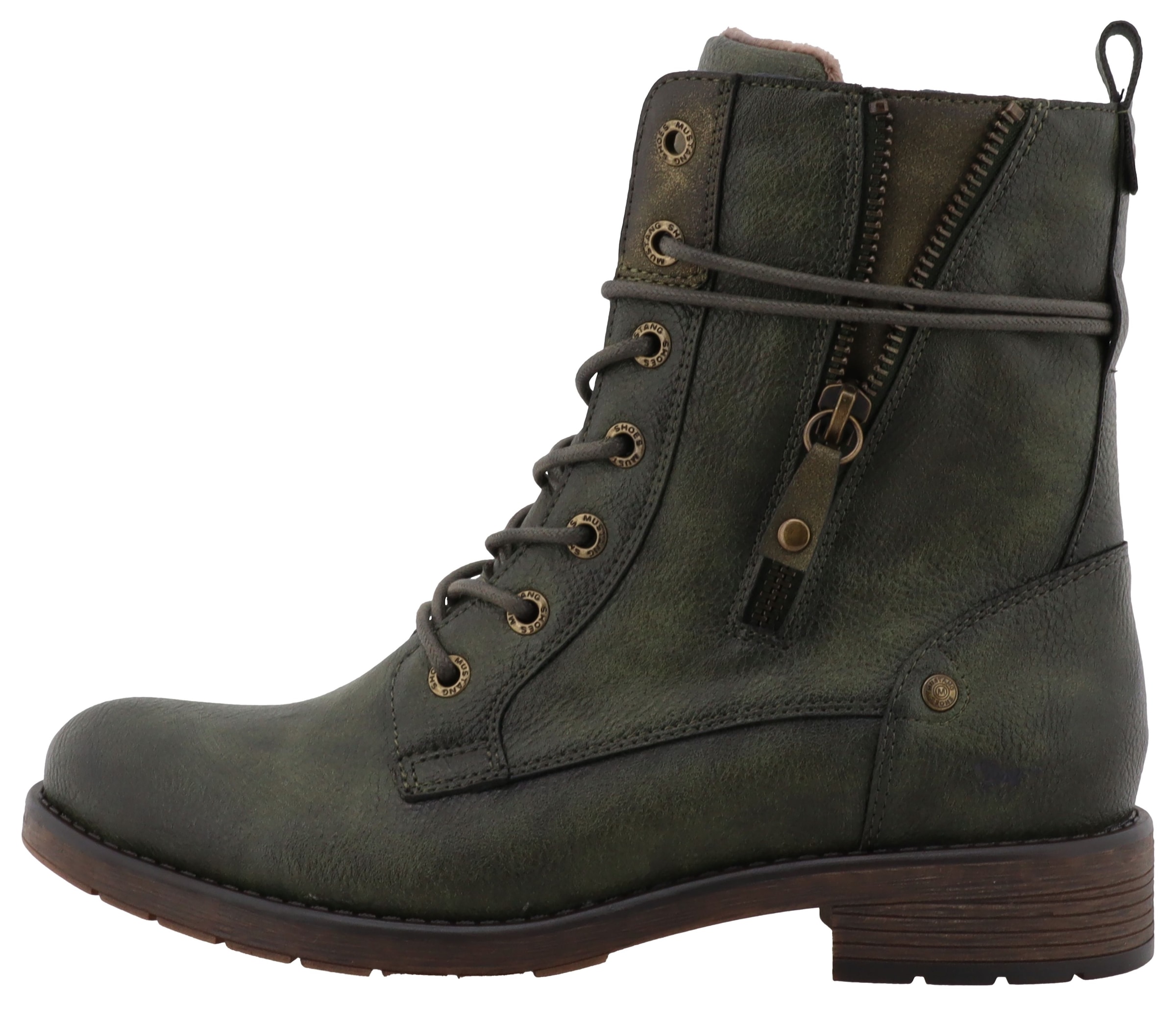 Mustang Shoes Winterstiefelette »Elfi«  Winterstiefel mit Reißverschluss und markanter Schnürung