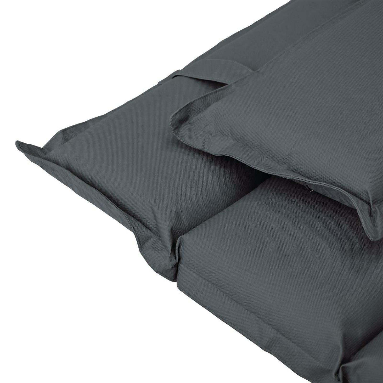 VCM Gartenliege »2x Auflage Sonnenliege Kopfkissen in Anthrazit«