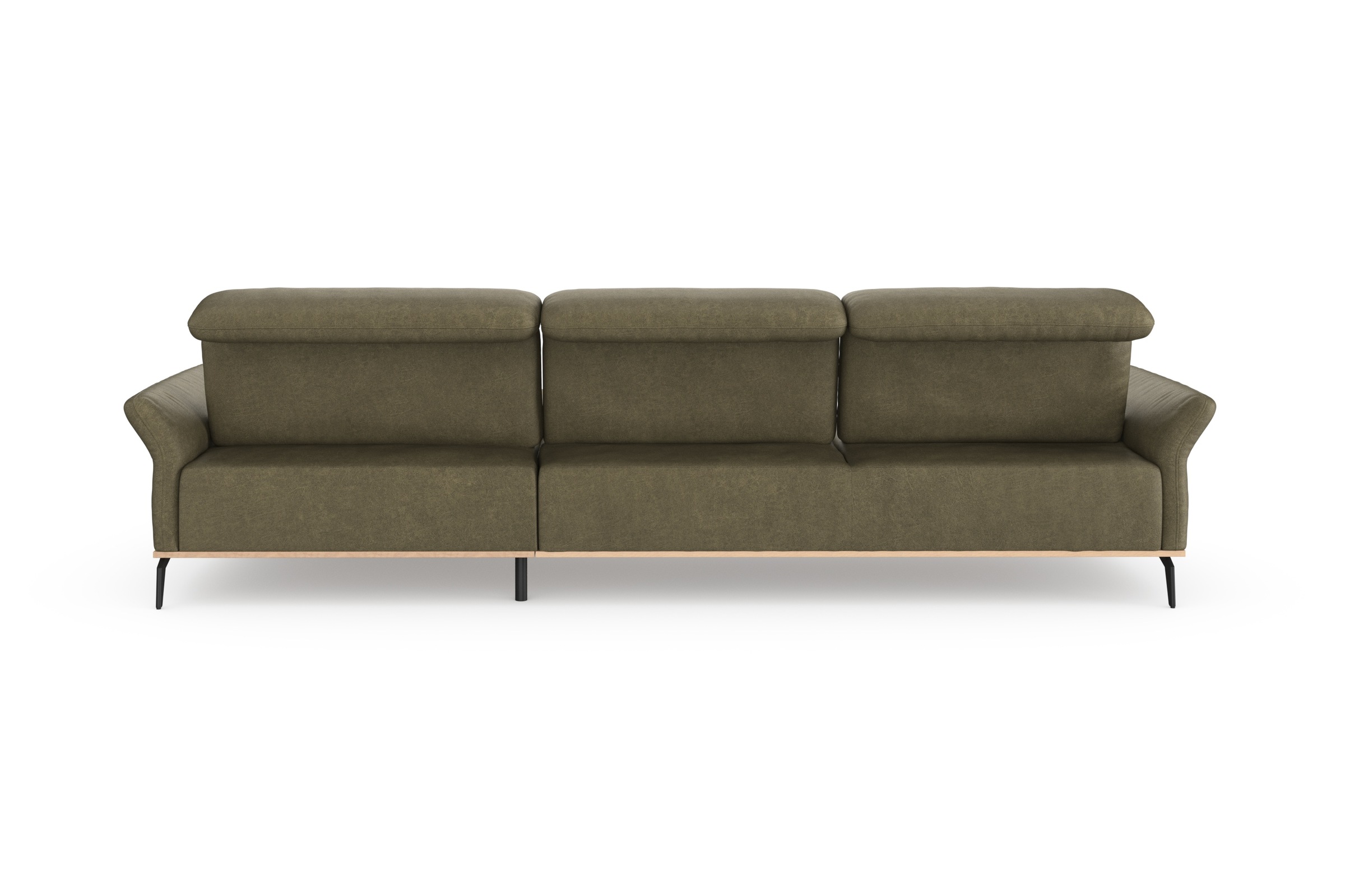 Places of Style Ecksofa »Fjord L-Form«, massiv, wahlweise mit Armlehnfunktion, Kopf- Sitztiefenverstellung