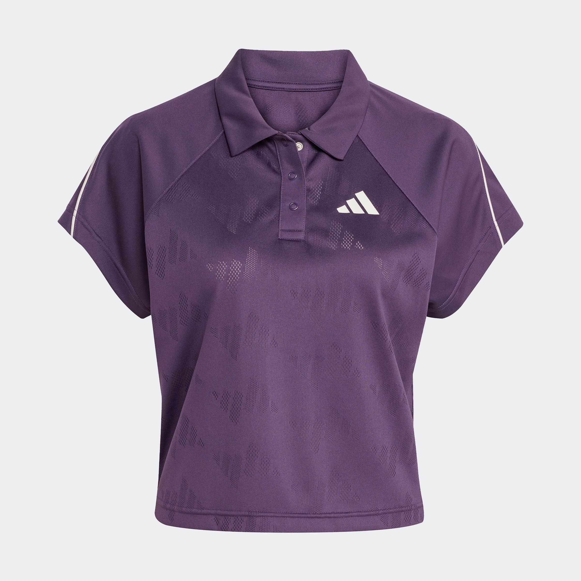 adidas Sportswear T-Shirt »STADIUM 3-STREIFEN TENNIS INSPIRIERTES JACQUARD« sportlicher Stil, mit Rundhalsausschnitt, mit Knopfleiste