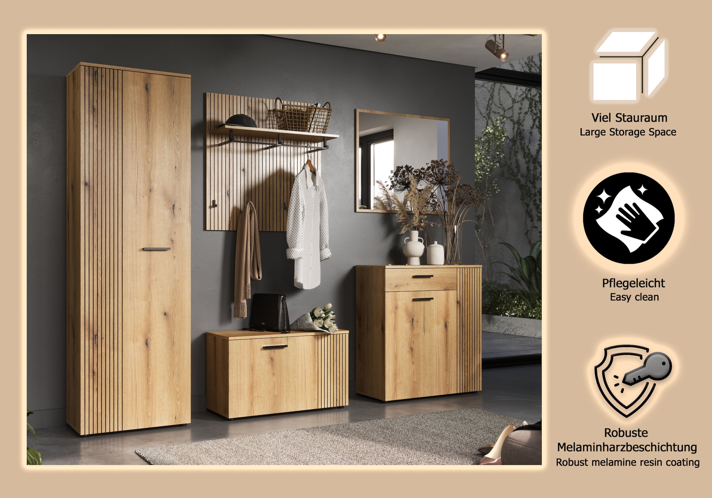 Home affaire Garderoben-Set »Amrum« Komplett-Set, 5 Stk. tlg.
