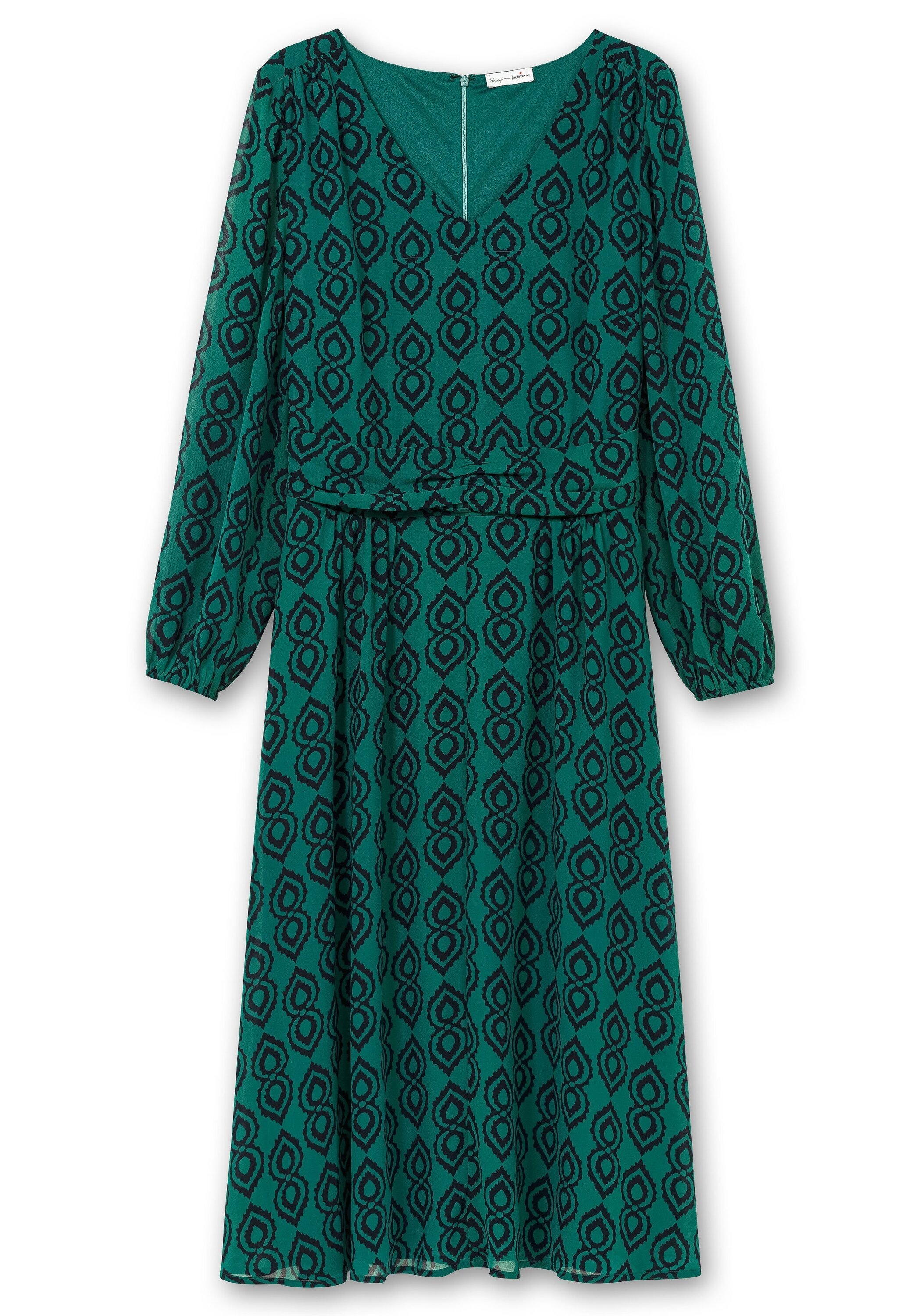 Sheego Chiffonkleid »Midikleid mit grafischem Muster, aus Georgette«