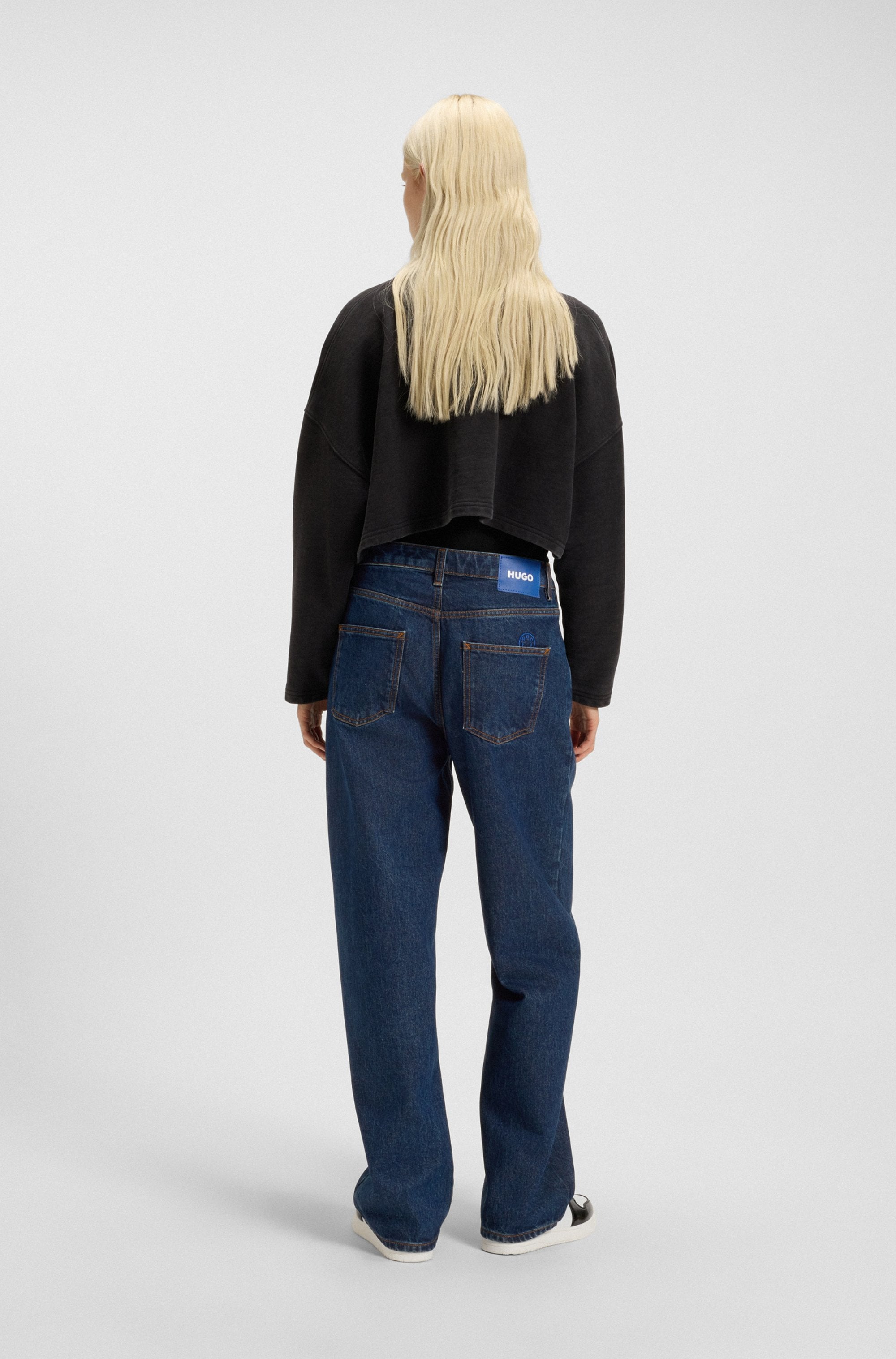 HUGO Blue Relax-fit-Jeans »Leni«, mit charakteristischer Stickerei