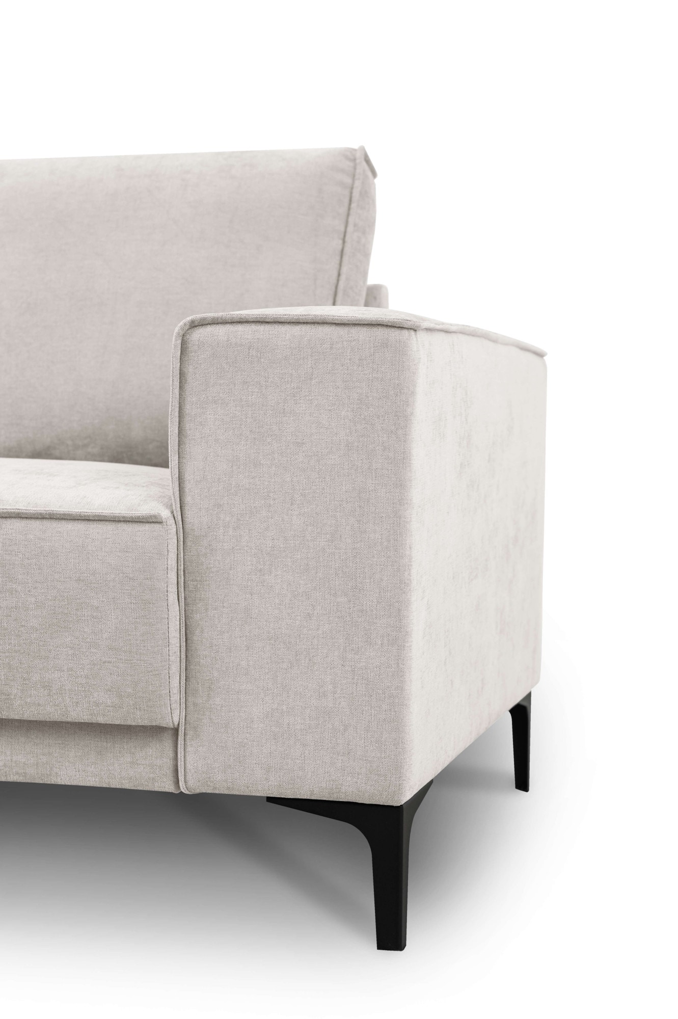 Places of Style 2-Sitzer »Kompaktsofa Oland, Struktur, Flachgewebe, Luxus-Microfaser, Boucle«, 164 cm, Wellenunterfederung, Skandi-Design, Metallfüße