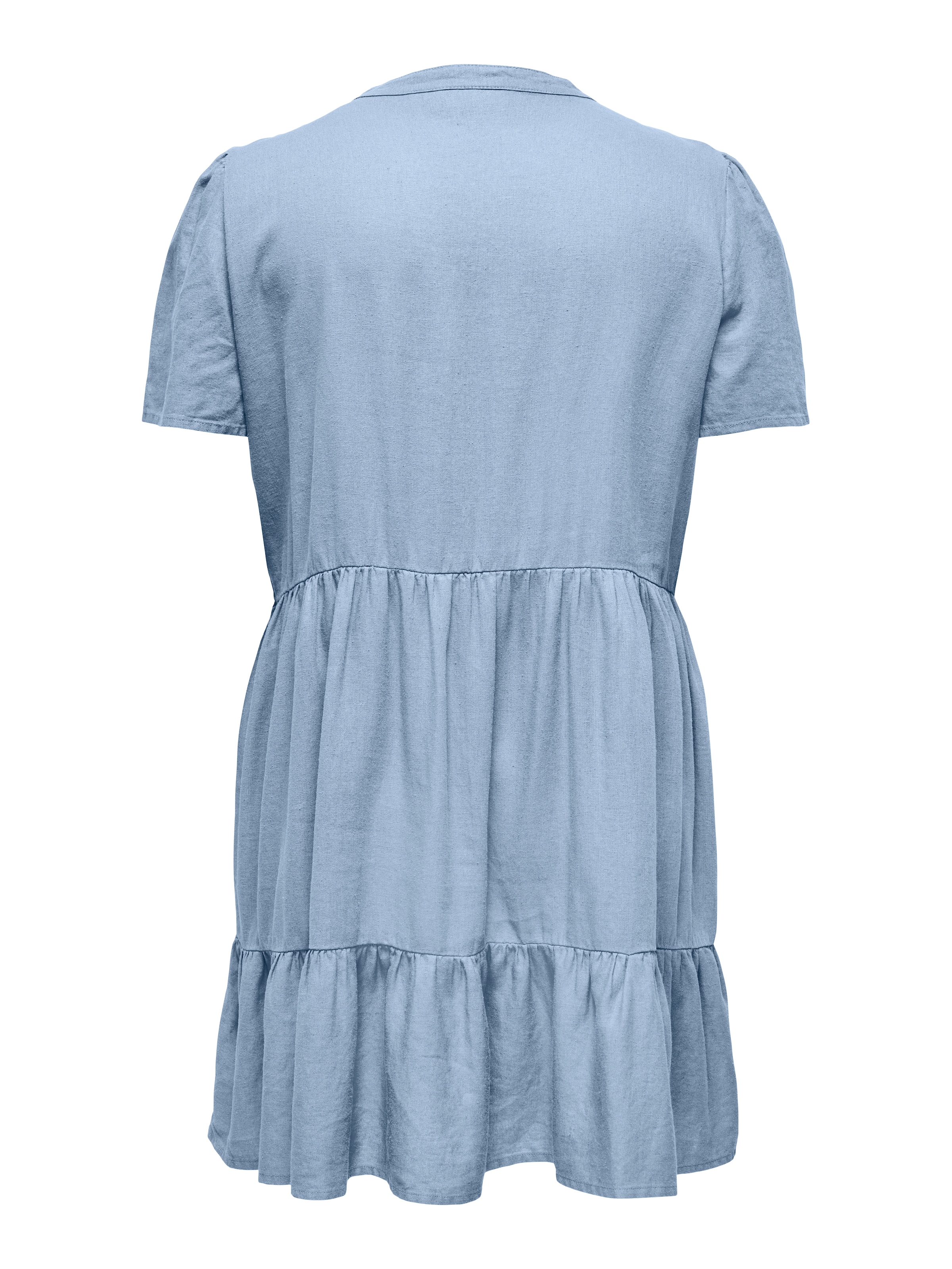 ONLY CARMAKOMA Minikleid »CARTIRI-CARO S/S V-NECK LIN DRESS TLR«, mit Volant im Tunika Style