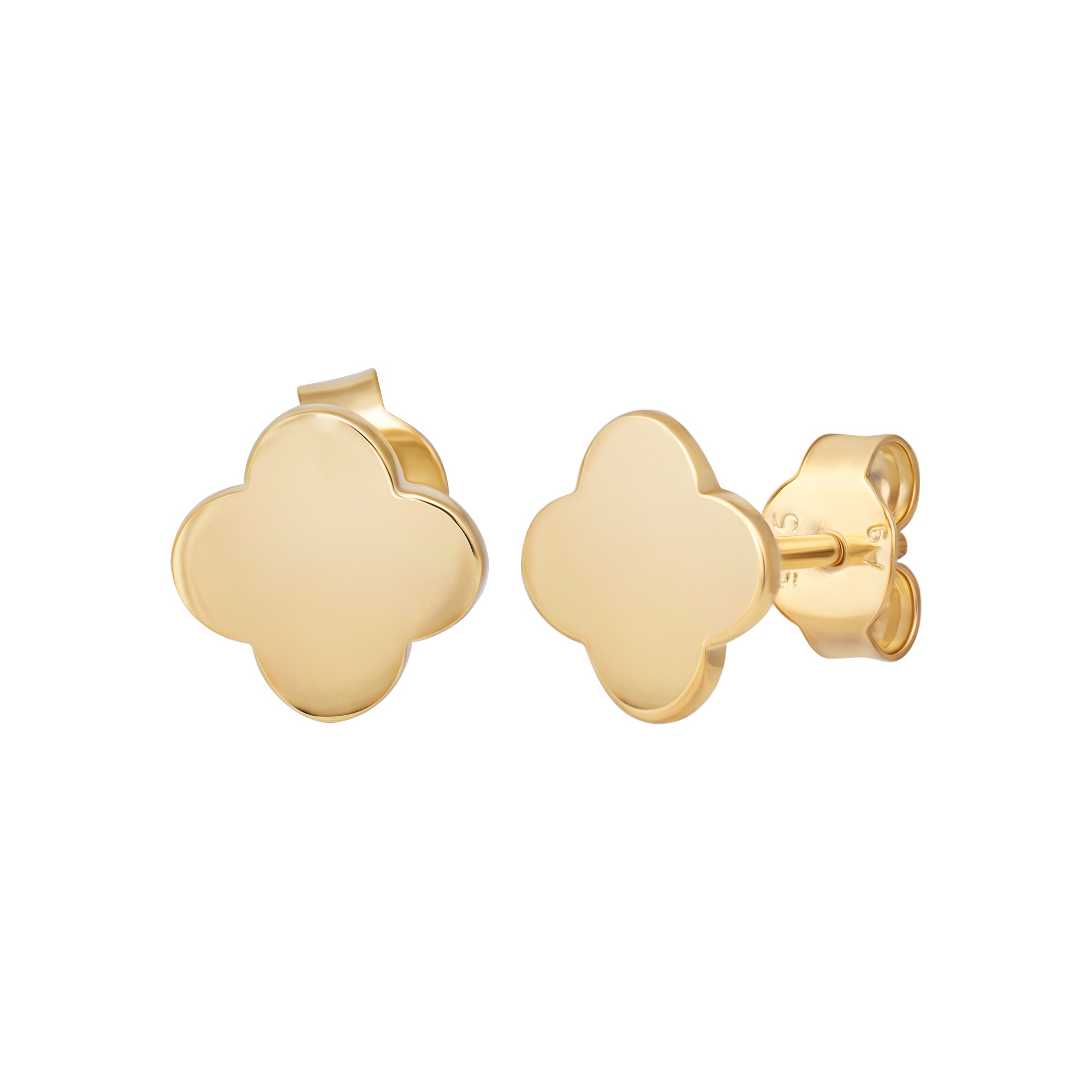 CAÏ Paar Ohrstecker »925/- Sterling Silber vergoldet Clover / Kleeblatt«, mit Geschenketui
