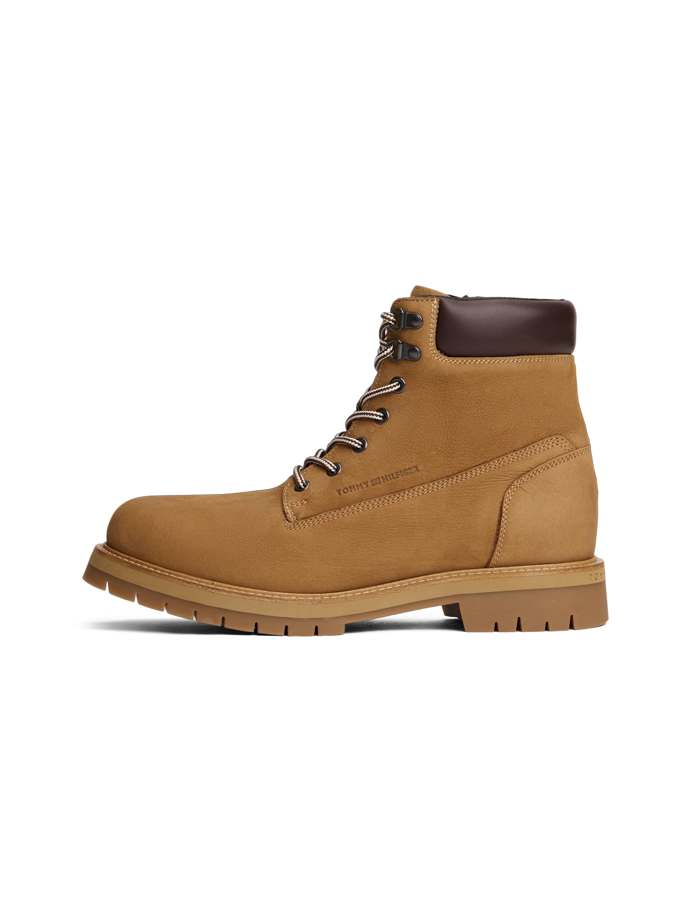 Tommy Hilfiger Schnürboots »FLEX TH OUTDOOR W NBK BOOT«  , Blockabsatz, Outdoorschuh mit Ösen, im Bersteigerlook