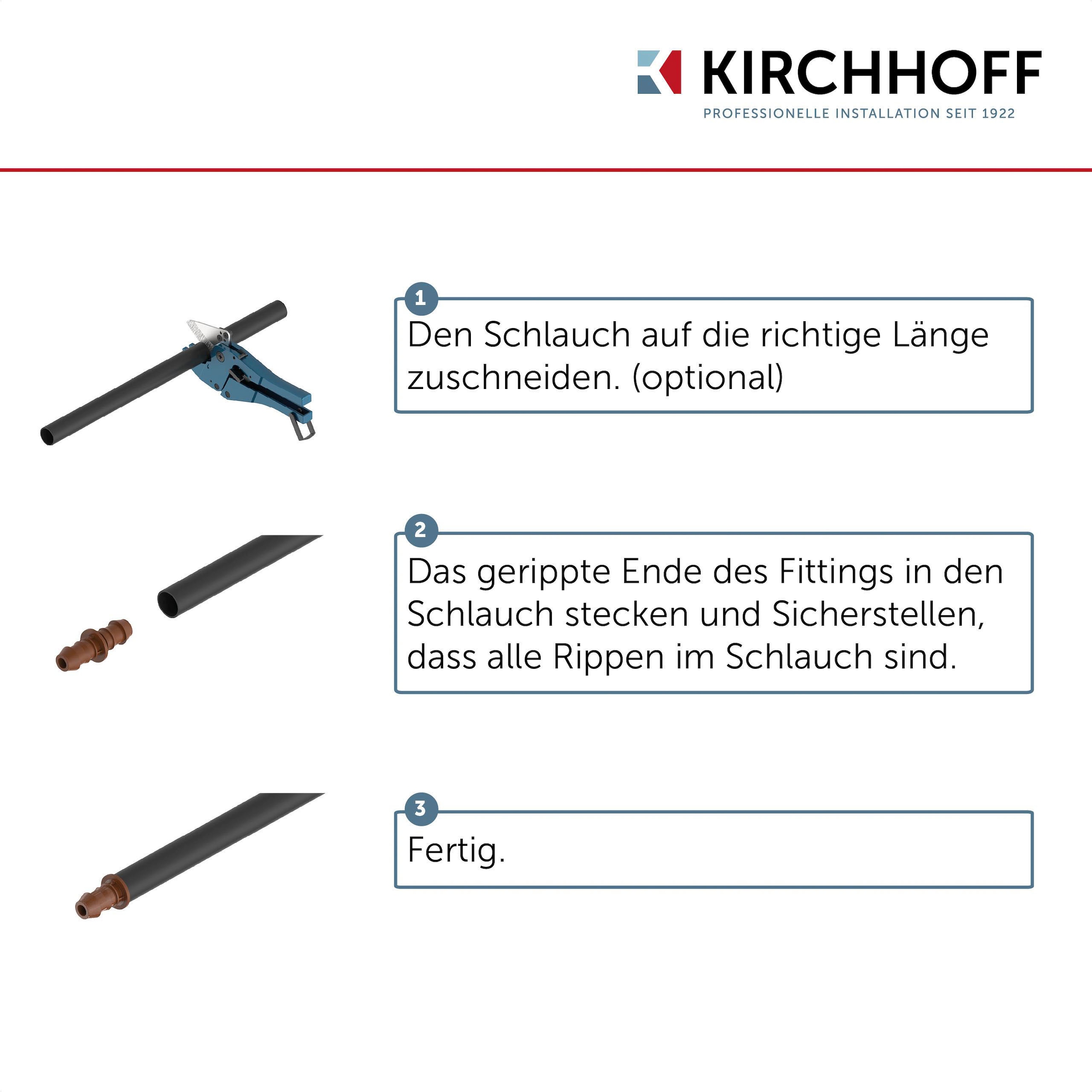 Kirchhoff Winkelstück, Fitting für Tröpfchenbewässerung, Drip