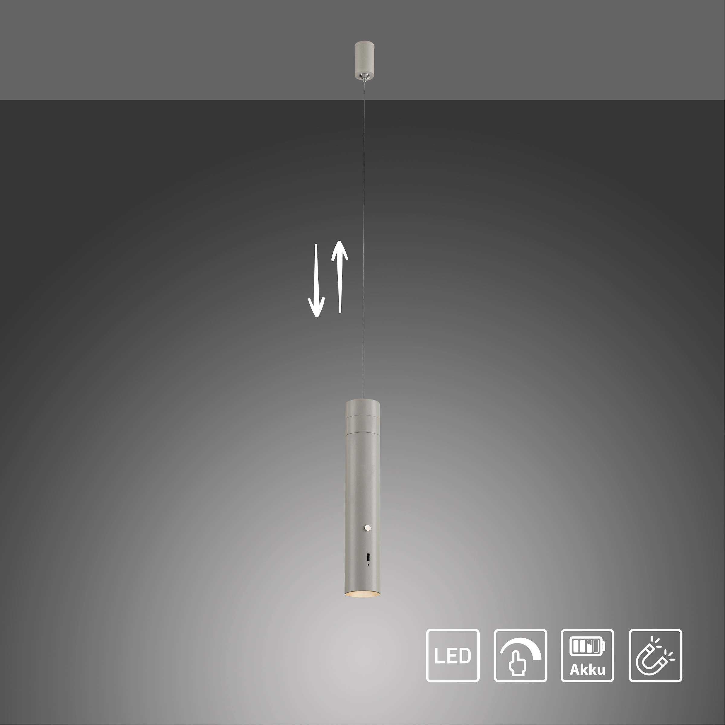 JUST LIGHT Pendelleuchte »ATTACH«, 1 flammig, Leuchtmittel LED-Modul | LED fest integriert, Akkuleuchte
