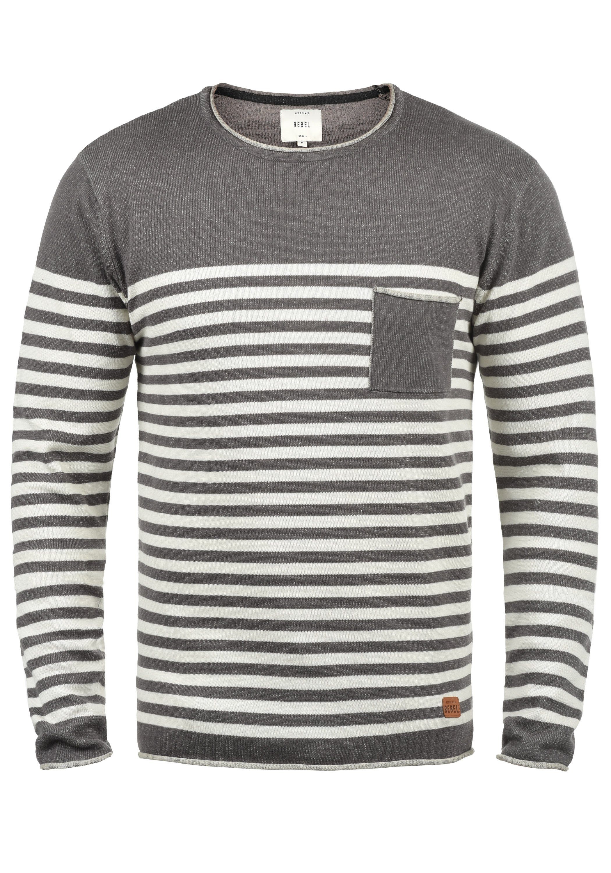 REDEFINED REBEL Rundhalspullover »Mannix«, Strickpulli mit Streifen