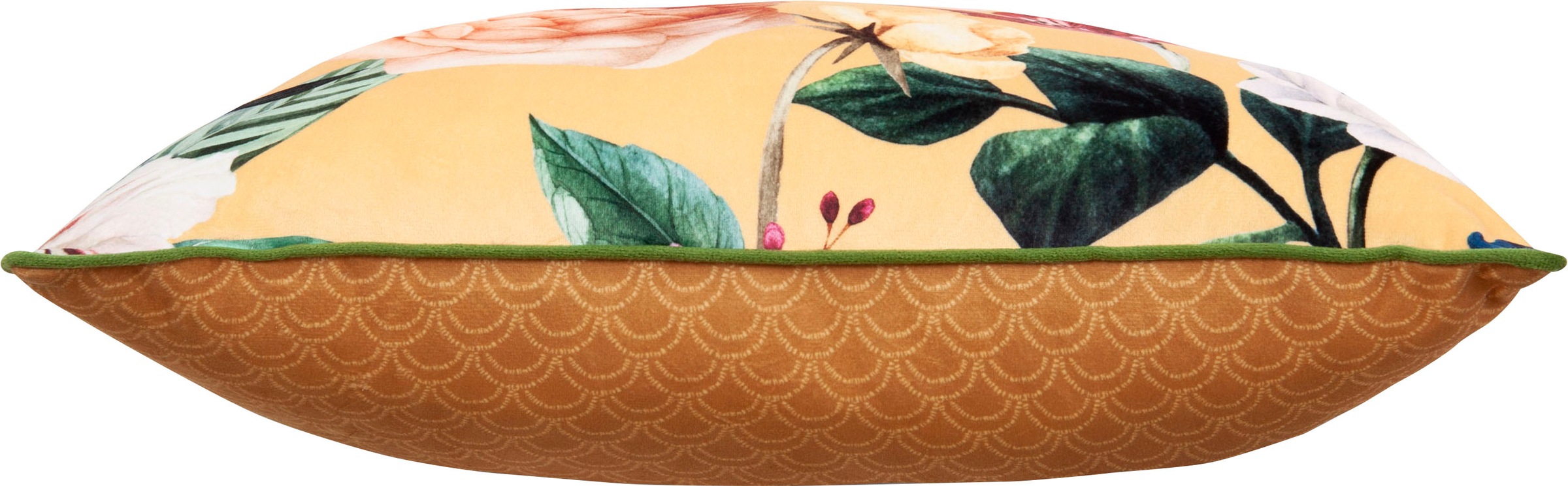 Descanso Dekokissen »Fiori«, Mit Füllung, 1 Stück, Mit Biese, 30x60, Wendeoptik, Weich, Blumen Sand