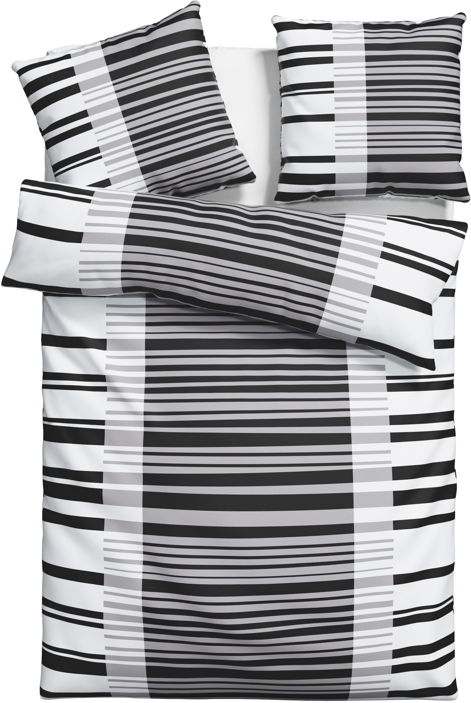 Bruno Banani Bettwäsche »Cameo in Gr. 135x200 oder 155x220 cm« 2 Stk. Bettwäsche aus Baumwolle, Bettwäsche im Streifen-Design