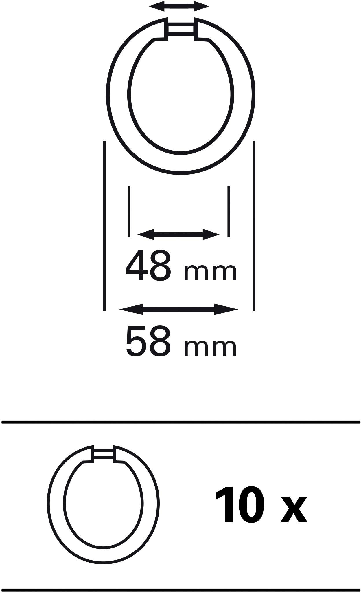 Ø bei Serie GARDINIA Gardinenring (10 mm OTTO St.), offen Kunststoff«, »Gardinenringe Spannstange 23/26