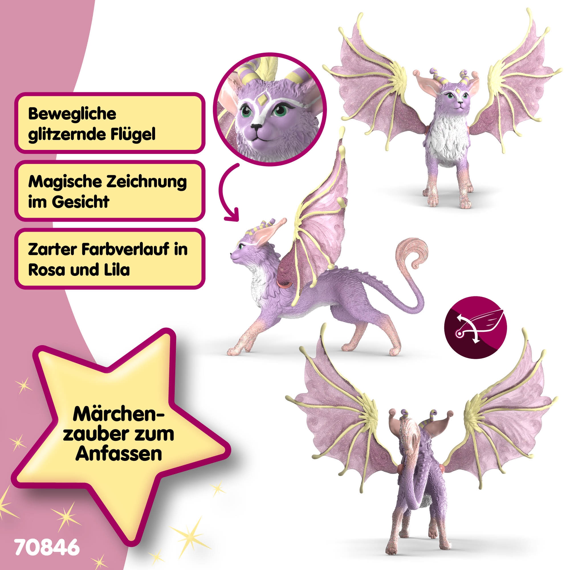 Schleich® Spielfigur »BAYALA®, Geflügelter Katzendrache (70846)«