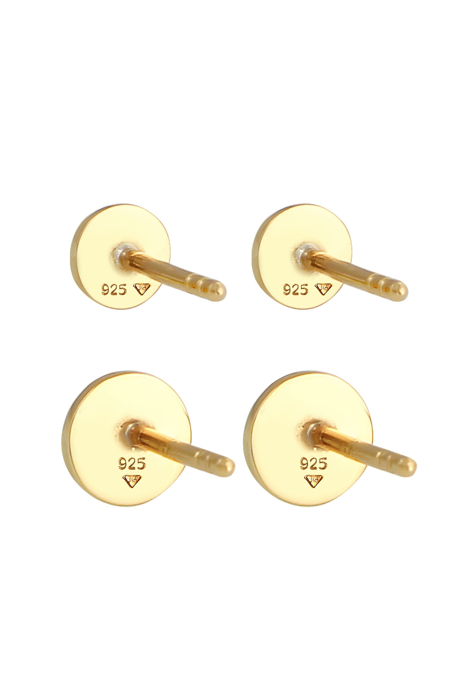 Elli Ohrstecker-Set »Ohrringe Disc Plättchen Kreis Basic 2er Set 925 Silber«