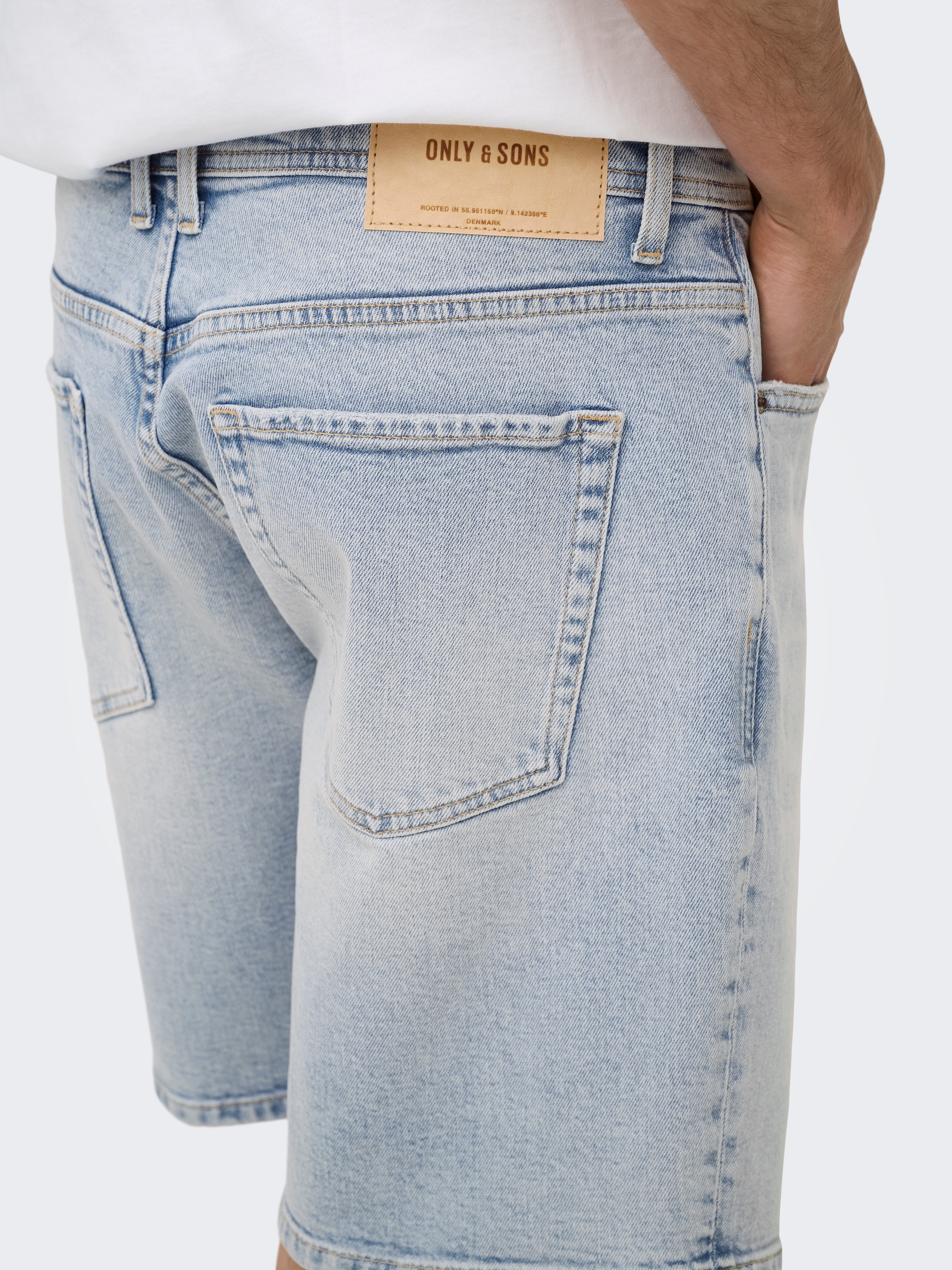 ONLY & SONS Jeansshorts »ONSEDGE PER LBB 9382 DOT DNM SHORTS NOOS« Baumwollmischung, straight fit