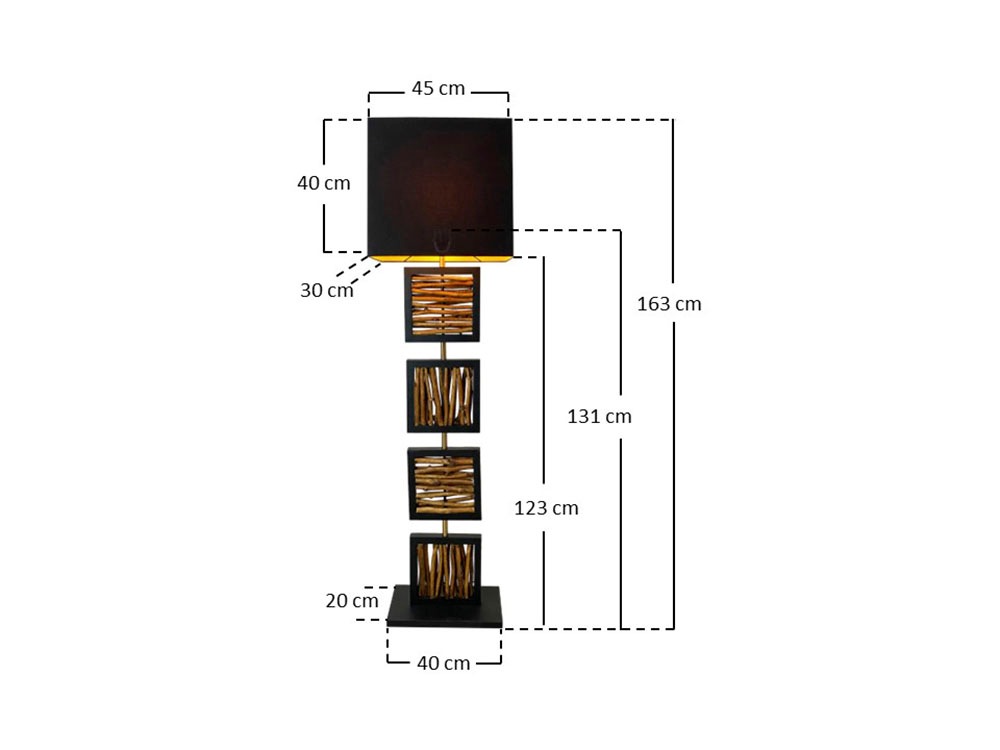 SalesFever Stehlampe »Treibholz« E27 1 Stk. Schirm innen goldfarben