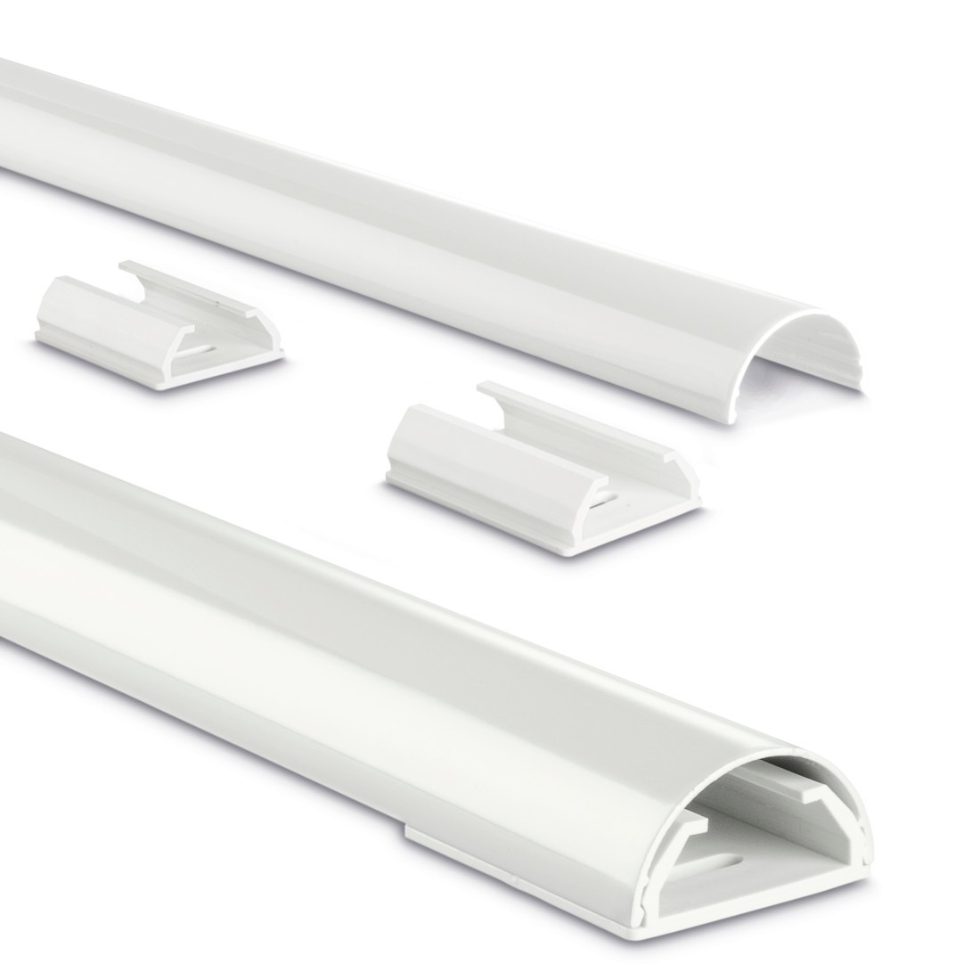 Hama Kabelkanal »Aluminium Kabelführung zum Schrauben oder Kleben für 5 Kabel, halbrund«, Kabelmanagement, 110 cm Länge